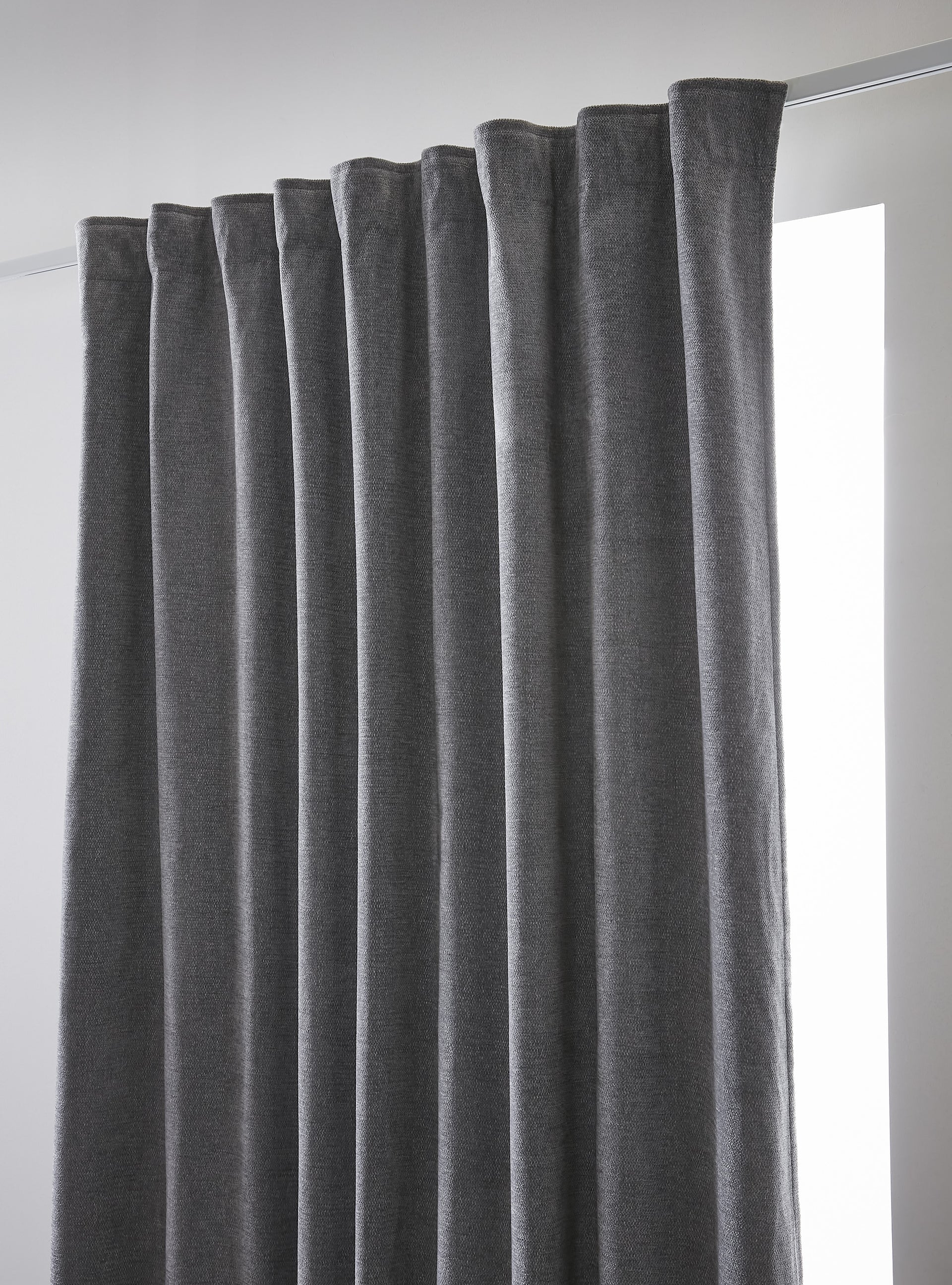 Rideau galon fronceur 140 x 260 cm Occultant + polaire BJORN Titane polyester
