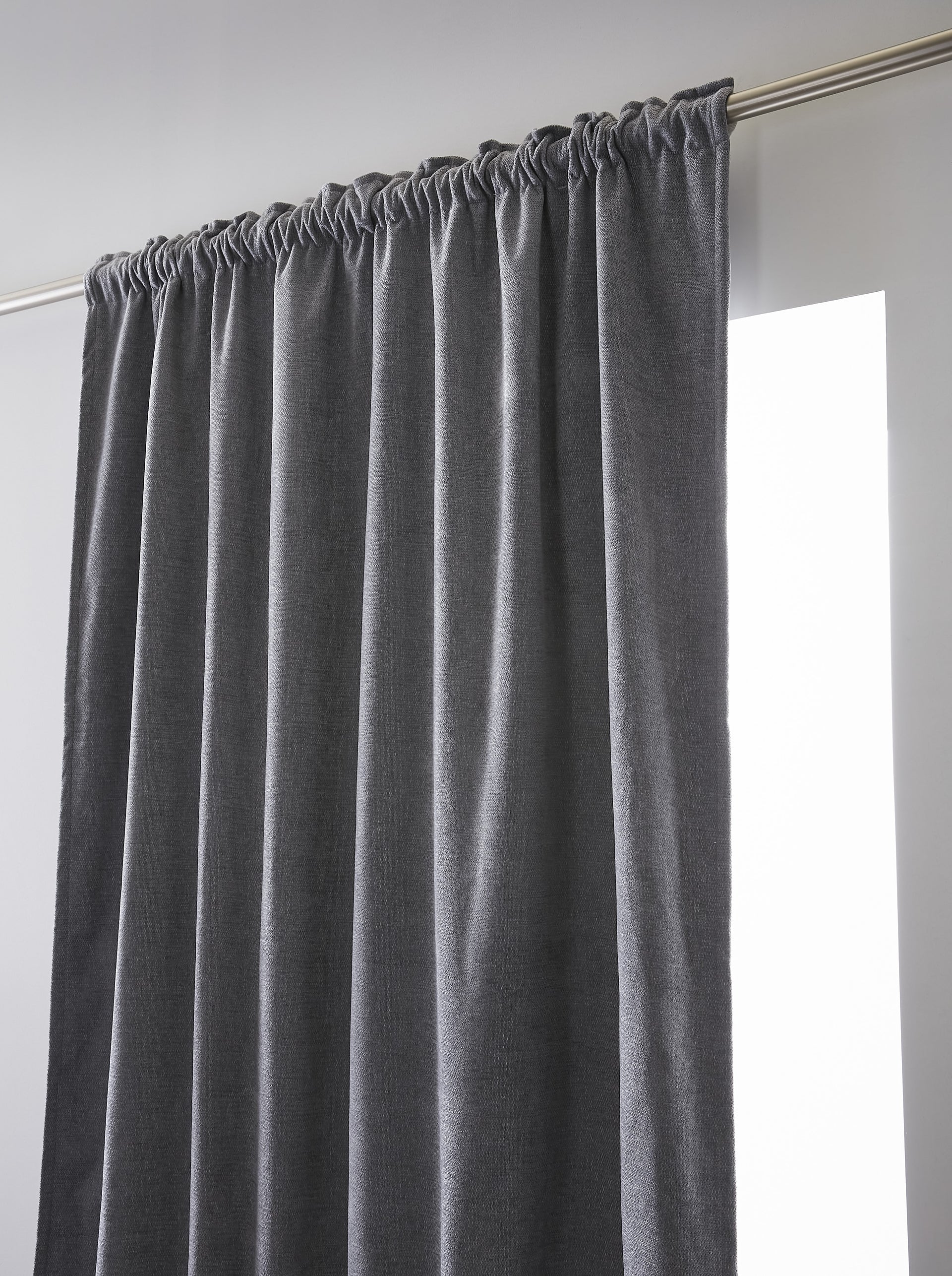 Rideau galon fronceur 140 x 260 cm Occultant + polaire BJORN Titane polyester