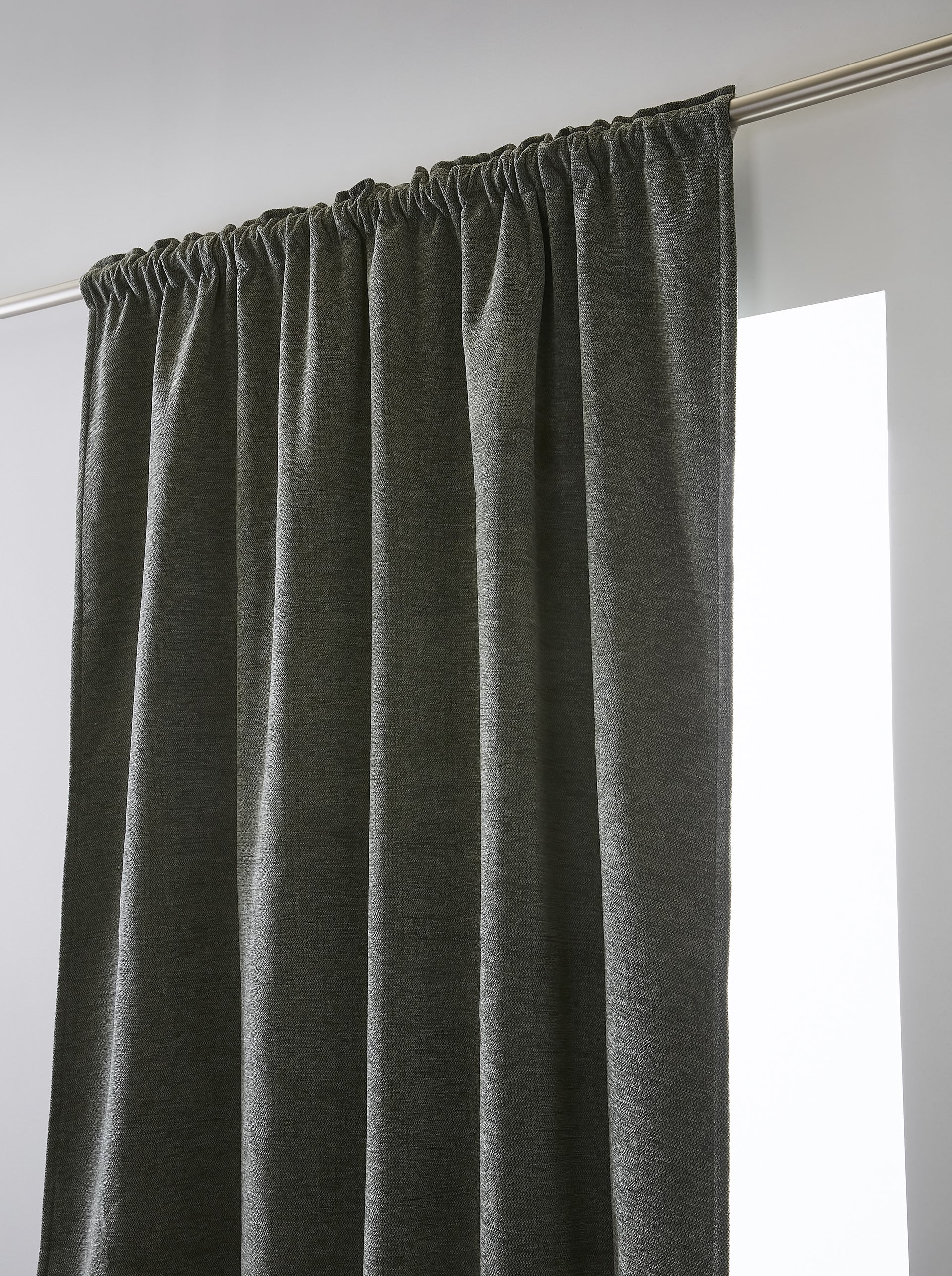 Rideau galon fronceur 140 x 260 cm Occultant + polaire BJORN Romarin polyester