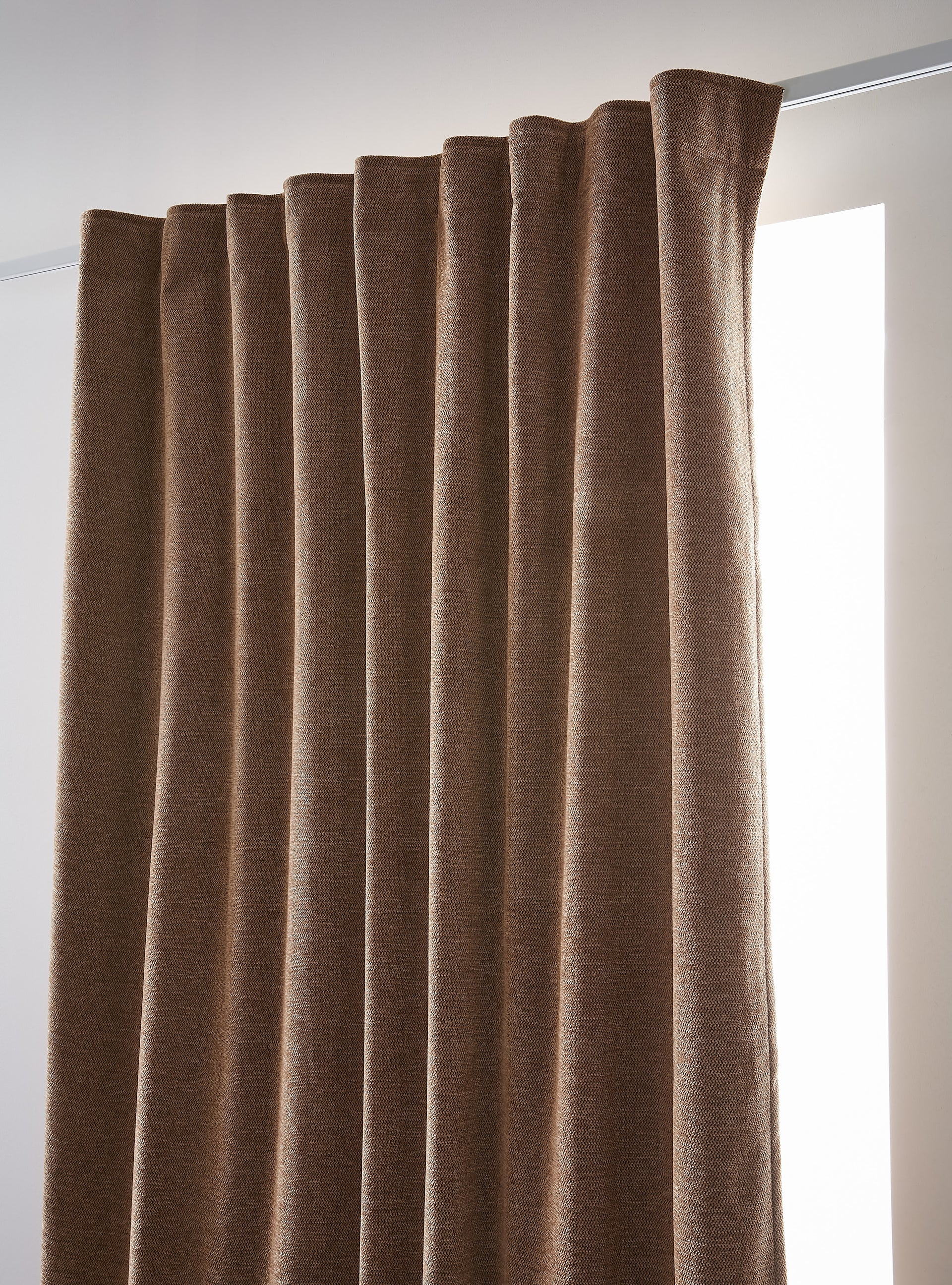 Rideau galon fronceur 140 x 260 cm Occultant + polaire BJORN Camel polyester