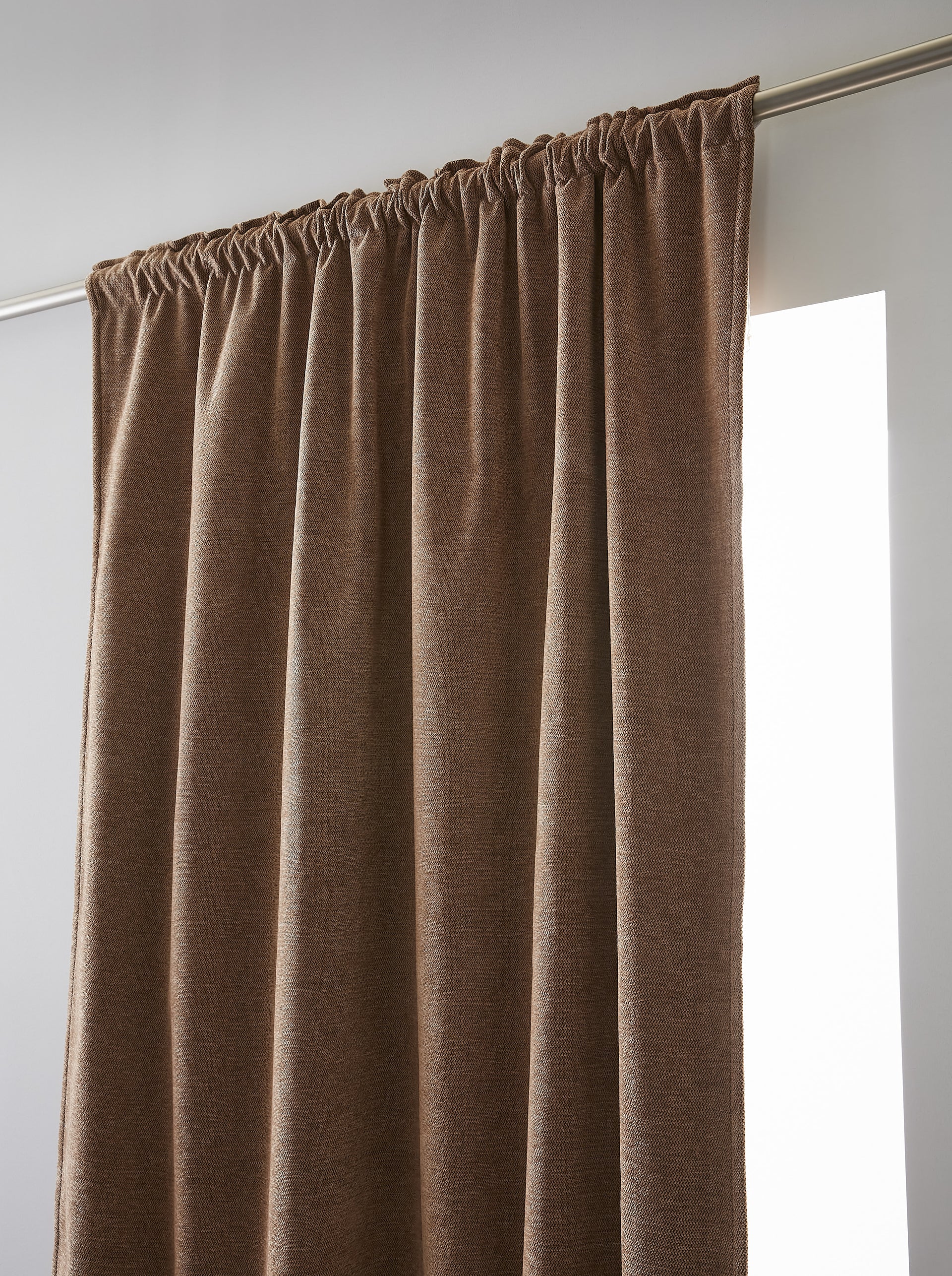 Rideau galon fronceur 140 x 260 cm Occultant + polaire BJORN Camel polyester