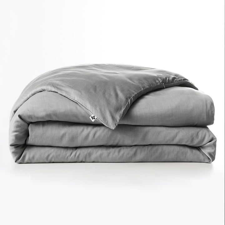 Housse de couette Lyocell uni LYSANDRE Granit 240 x 220 cm