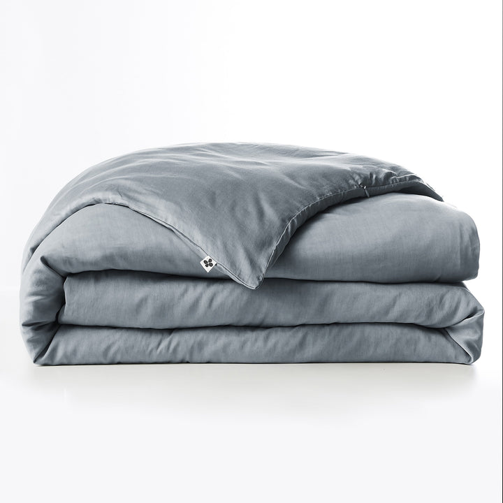 Housse de couette Lyocell uni LYSANDRE Stone 260 x 240 cm