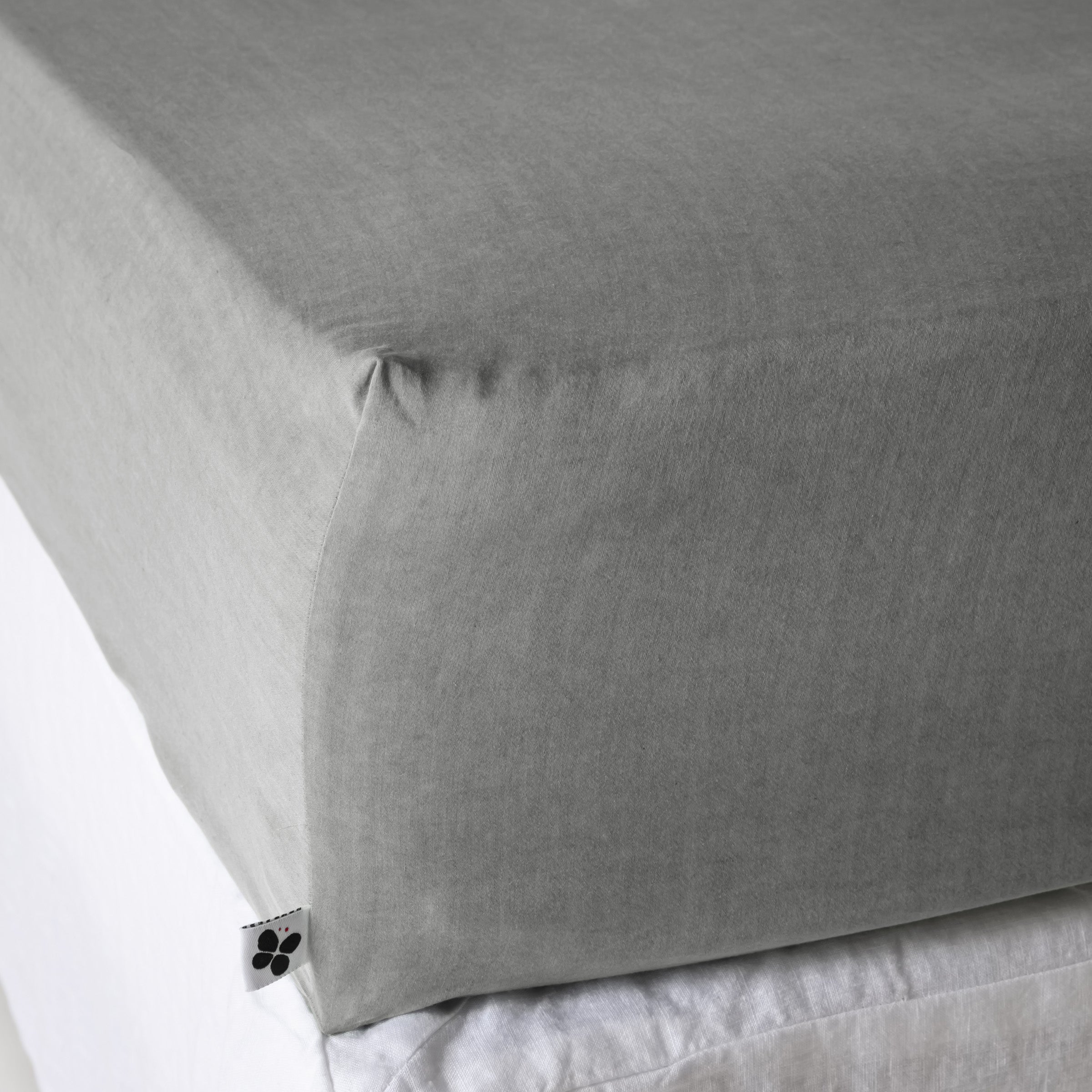 Drap housse Lyocell uni LYSANDRE Granit 140 x 190 cm