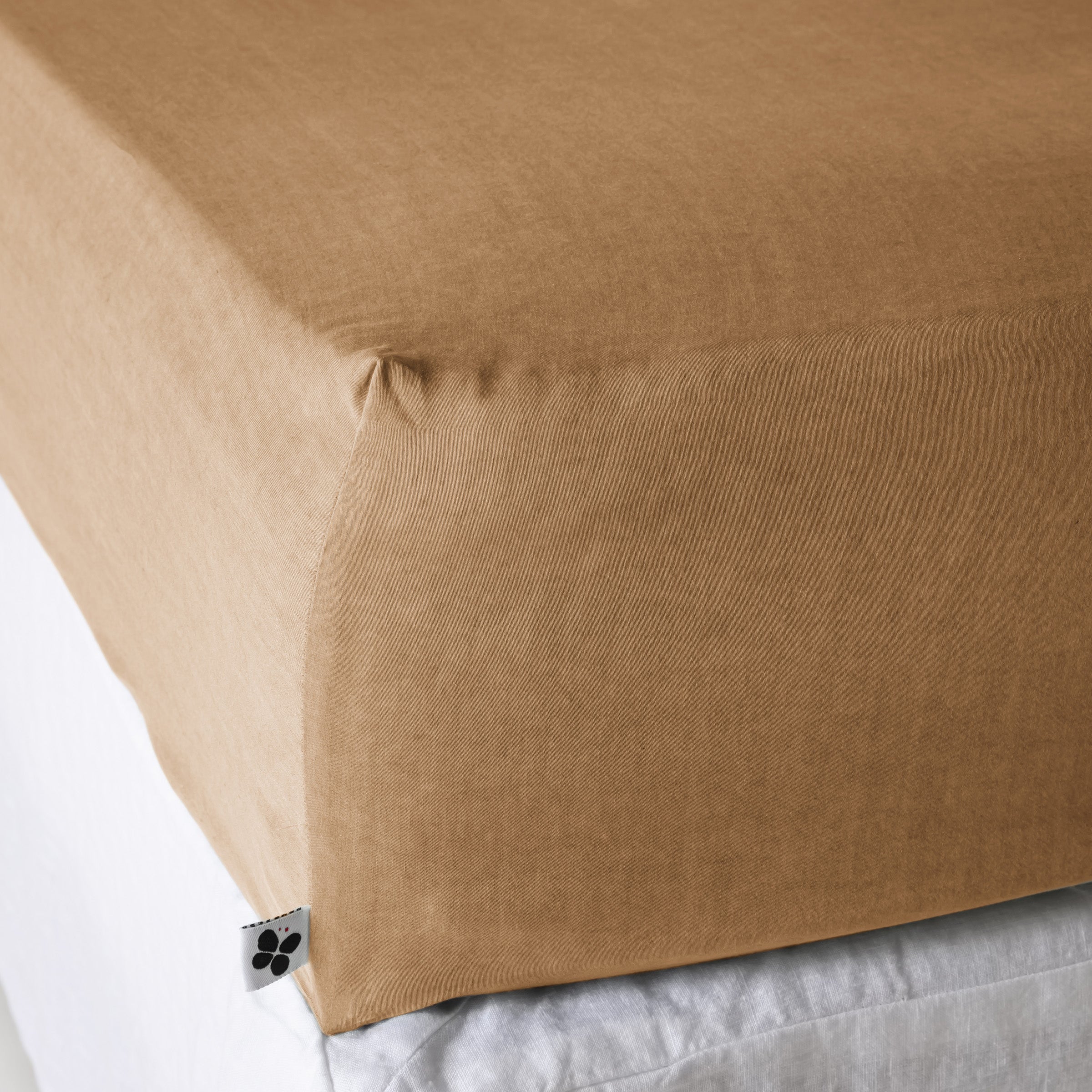Drap housse Lyocell uni LYSANDRE Camel 160 x 200 cm