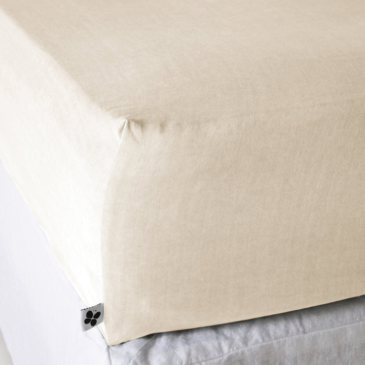 Drap housse Lyocell uni LYSANDRE Pampa 160 x 200 cm