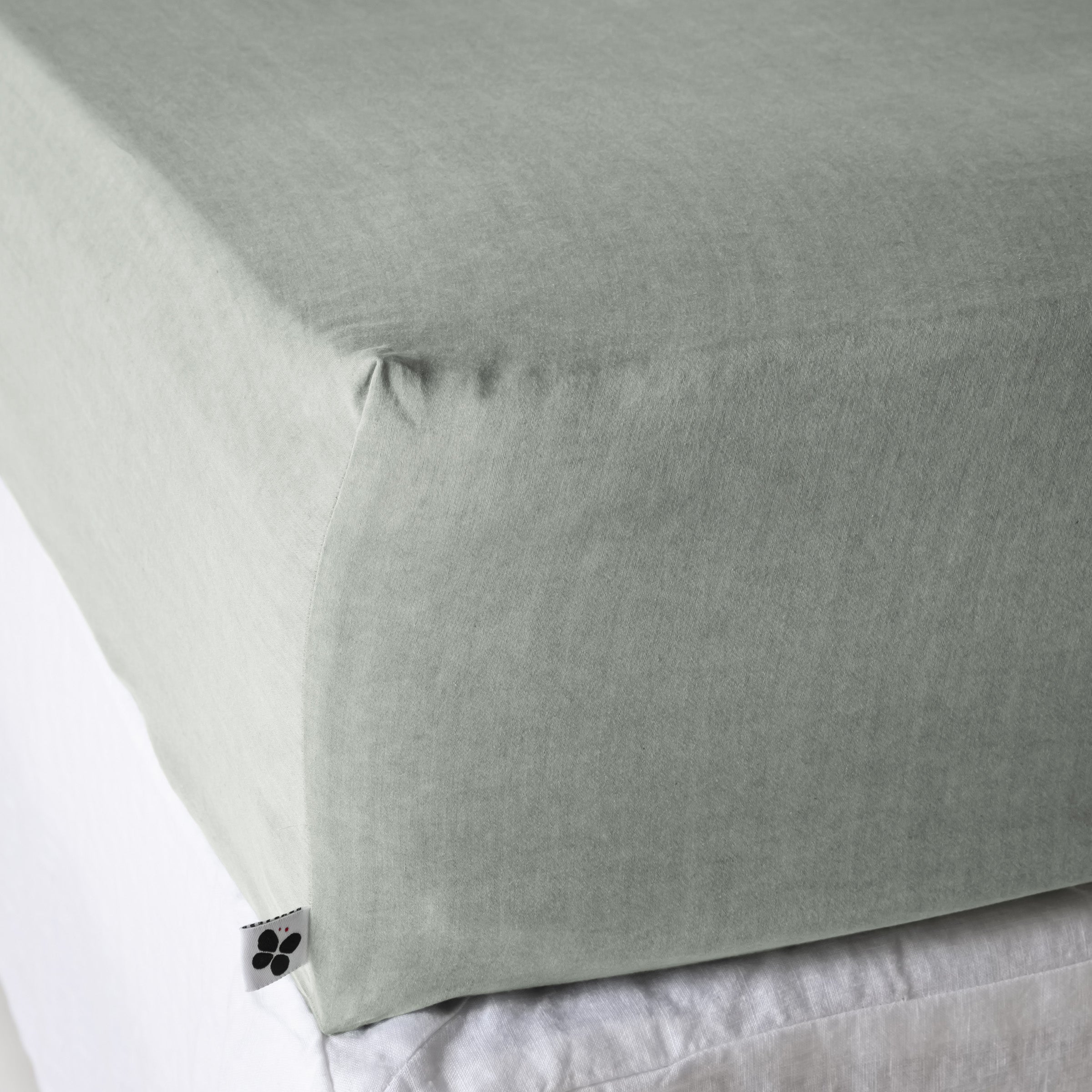 Drap housse Lyocell uni LYSANDRE Lichen 180 x 200 cm