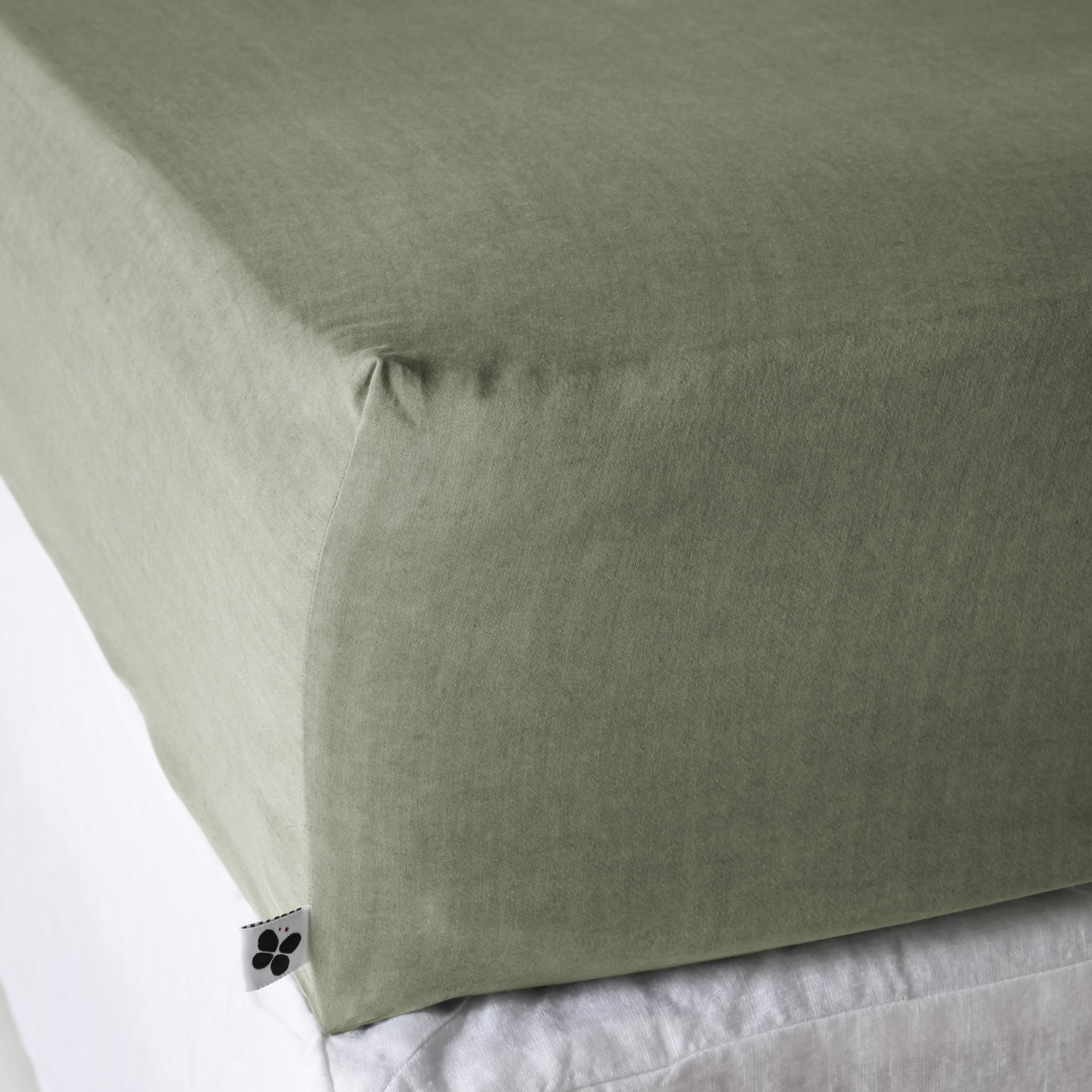 Drap housse Lyocell uni LYSANDRE Thym 180 x 200 cm