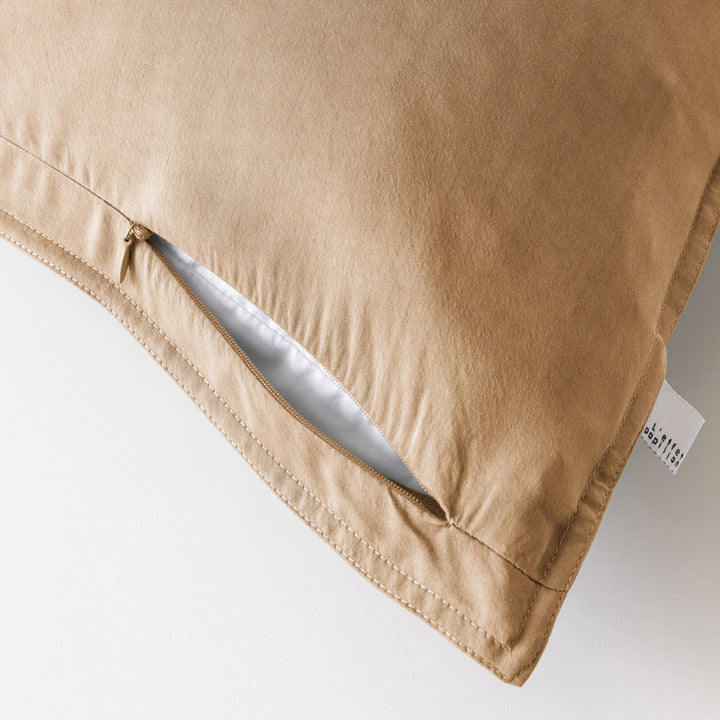 Taie d'oreiller Lyocell uni LYSANDRE Camel 50 x 70 cm