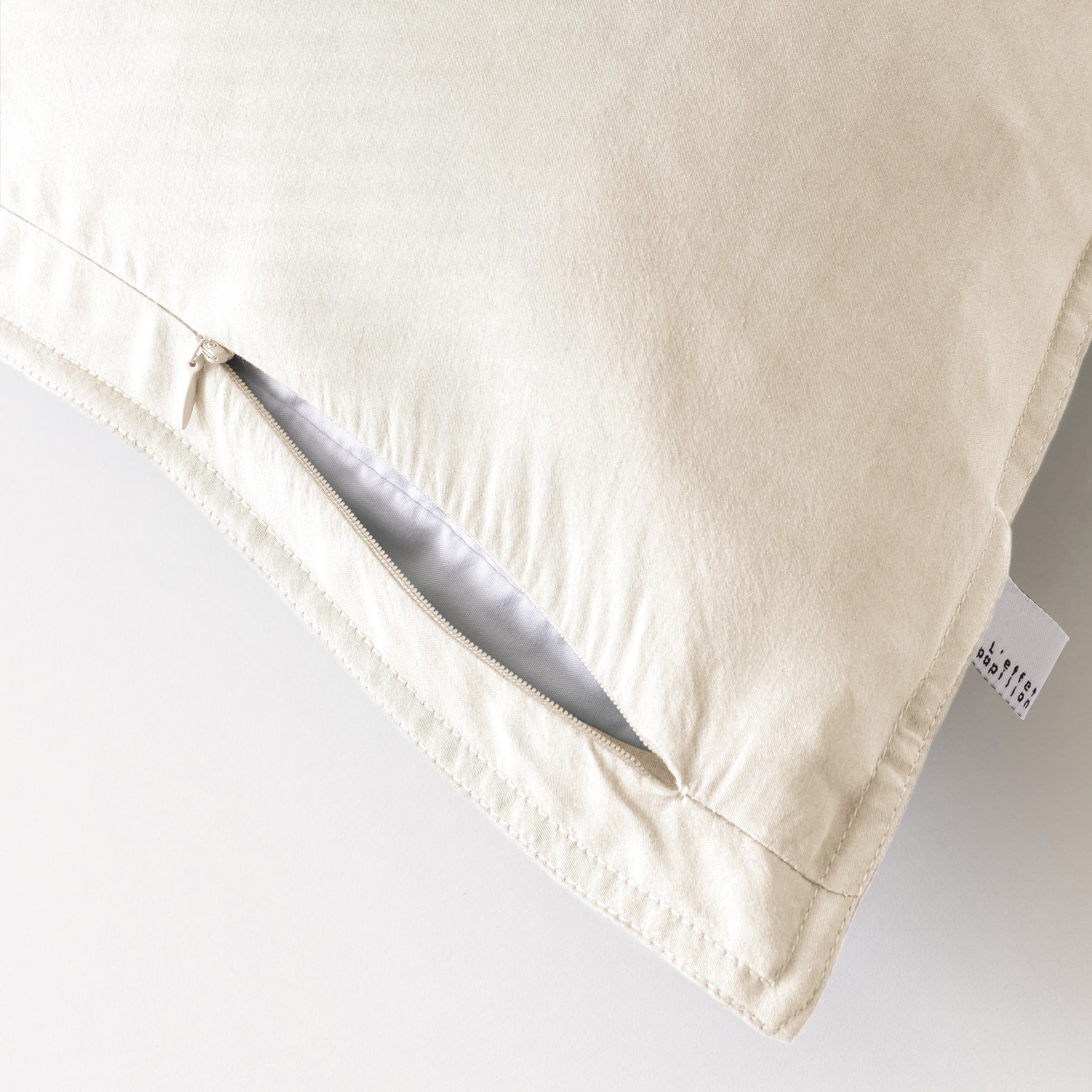 Taie d'oreiller Lyocell uni LYSANDRE Pampa 50 x 70 cm