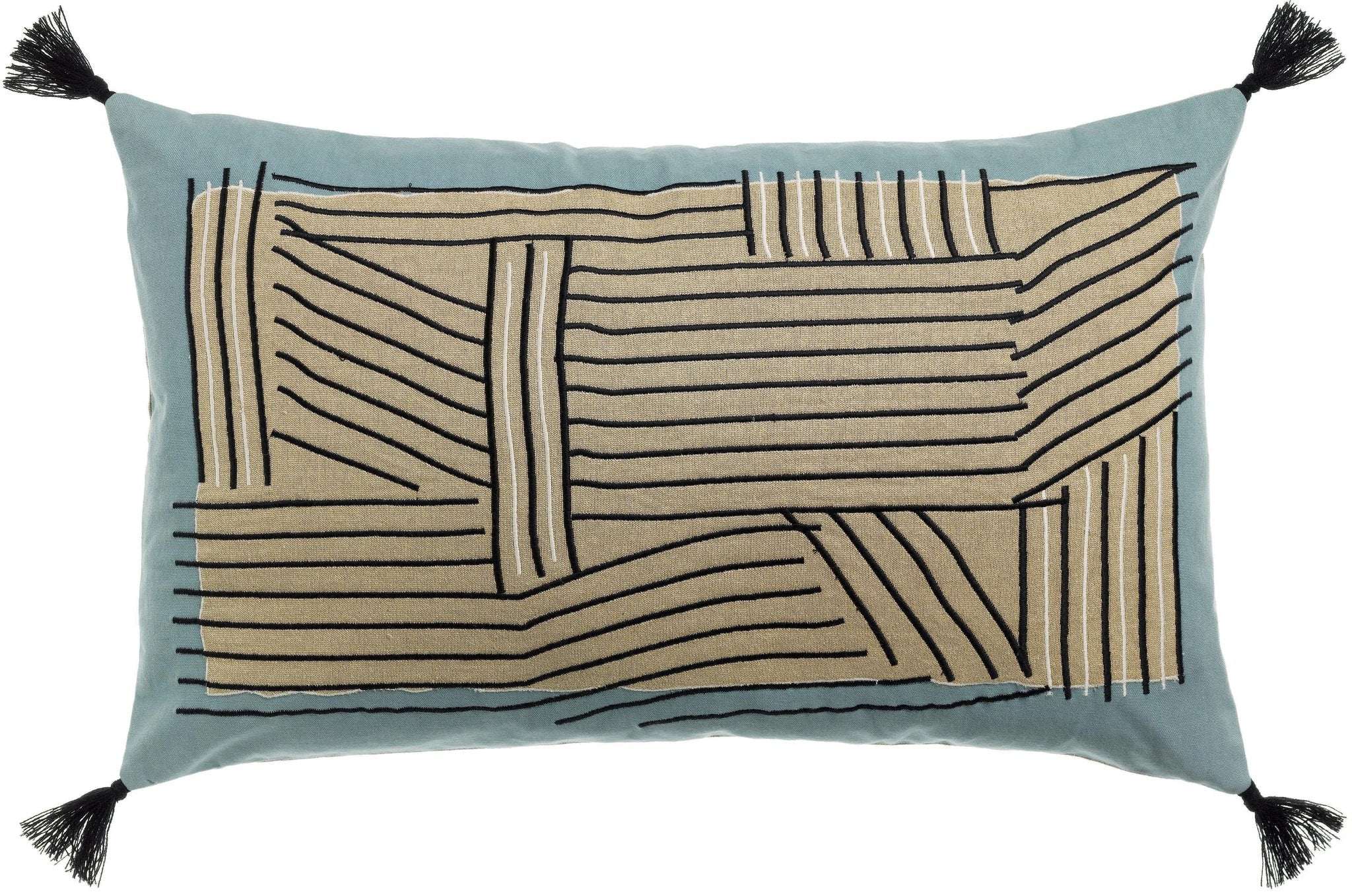 Coussin brodé Kori cèdre by Vivaraise