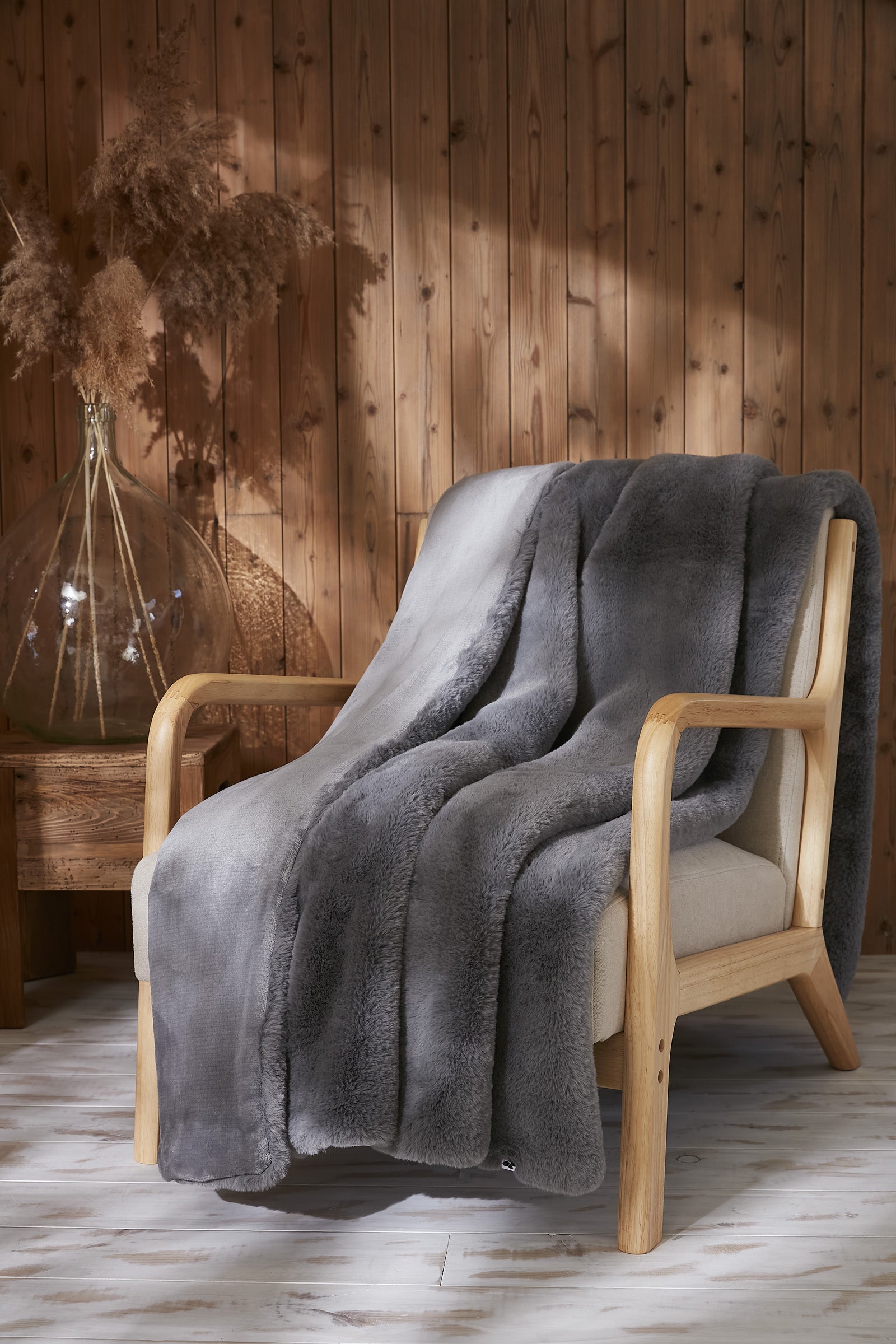 Plaid 140 x 200 cm Polyester SVEN Loup