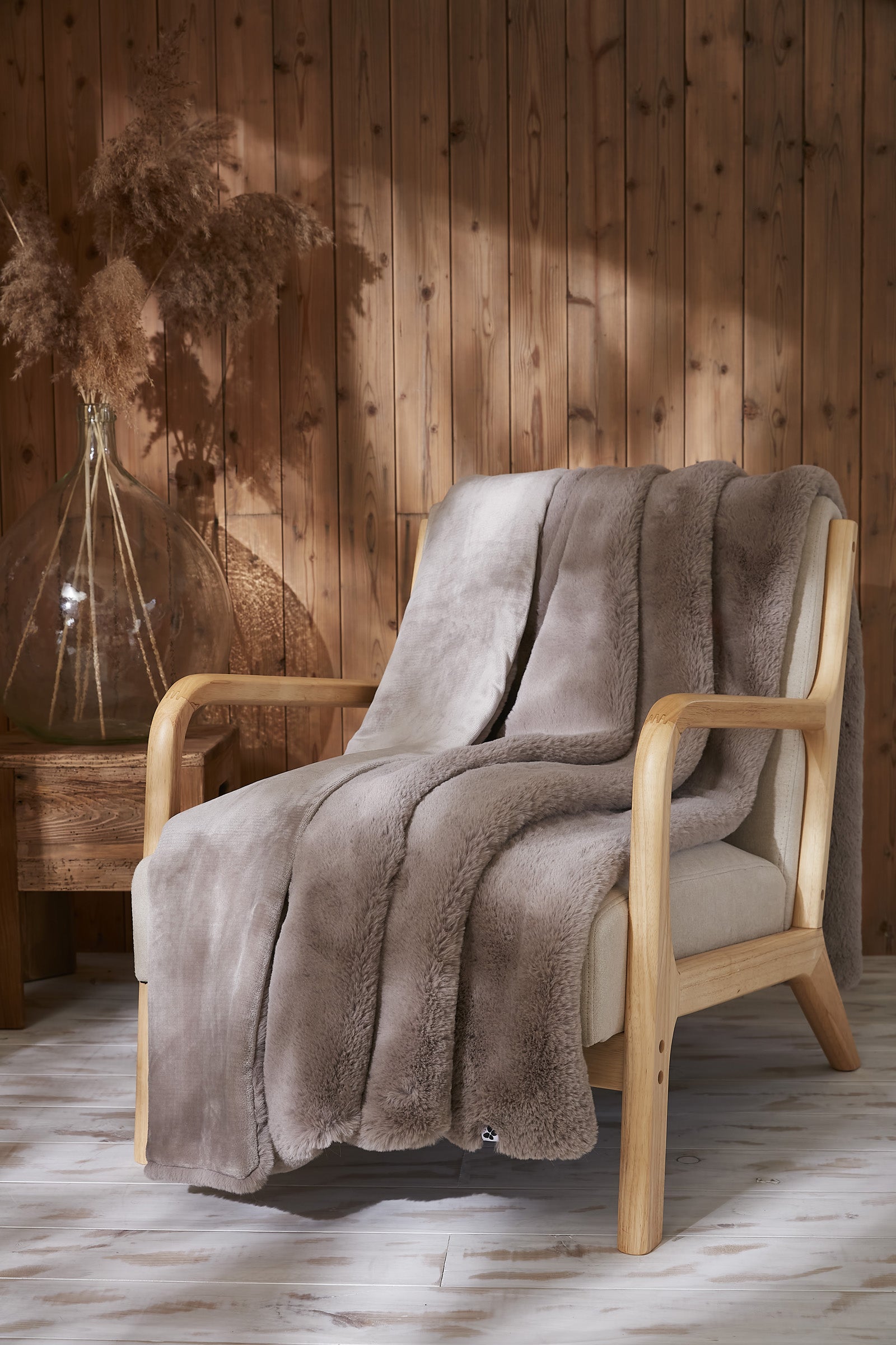 Plaid 140 x 200 cm Polyester SVEN Loutre