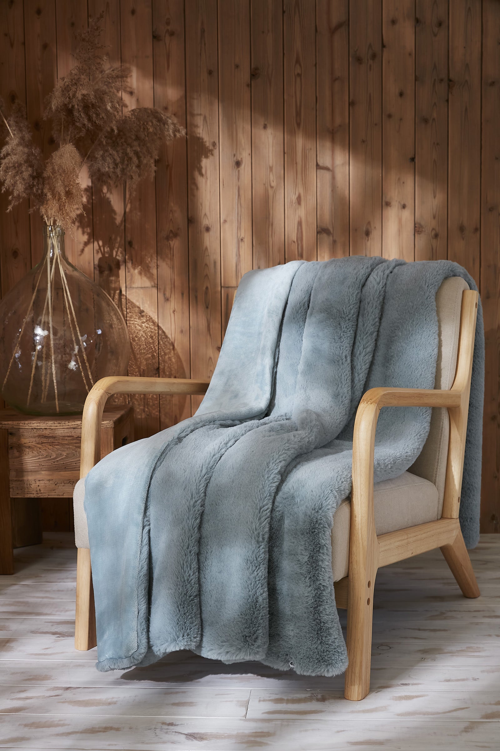Plaid 140 x 200 cm Polyester SVEN Bleu arctique