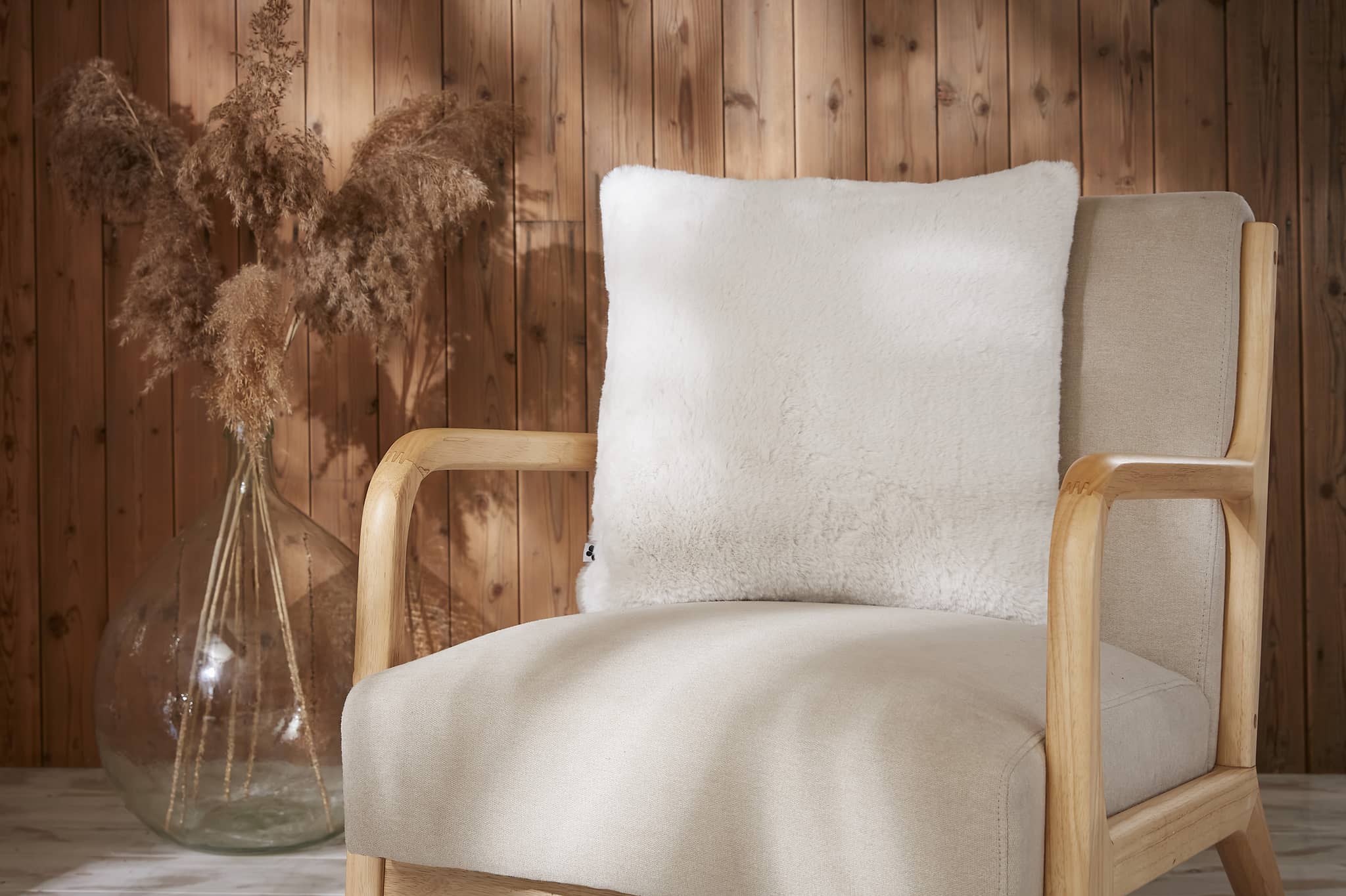 Coussin déhoussable SVEN Ours polaire 45x45 polyester Casa Plume