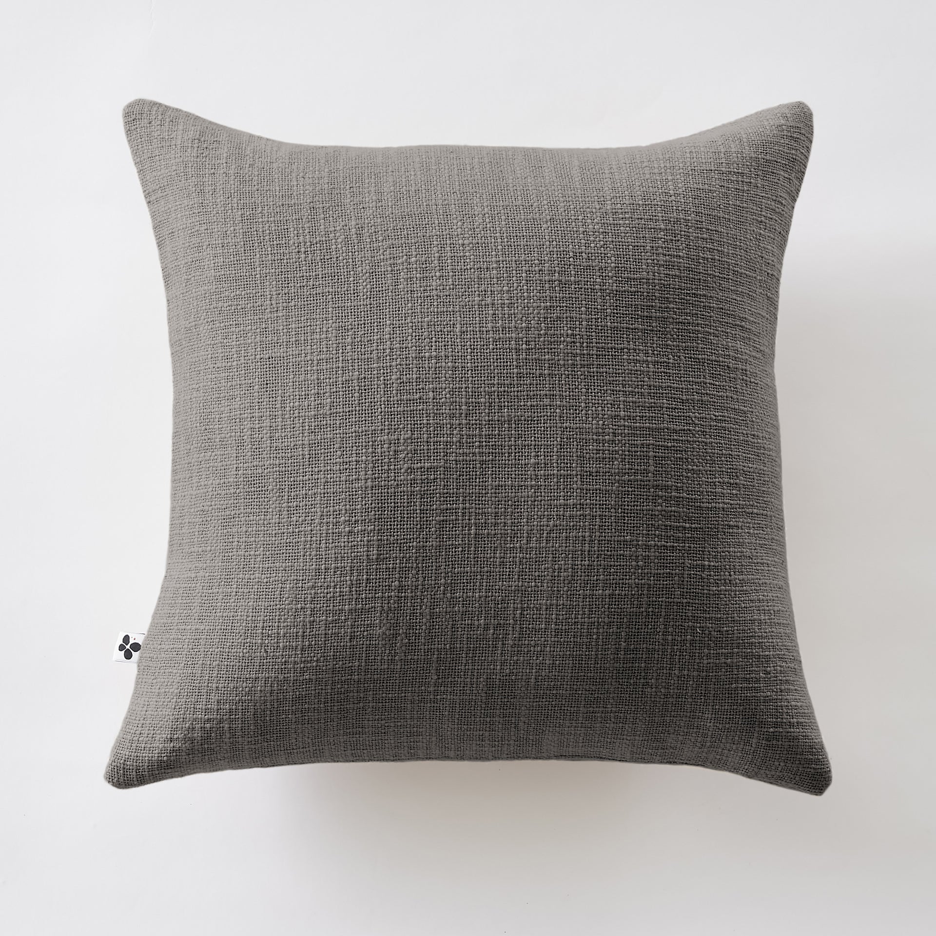 Coussin déhoussable Slub SIXTINE Ardoise coton