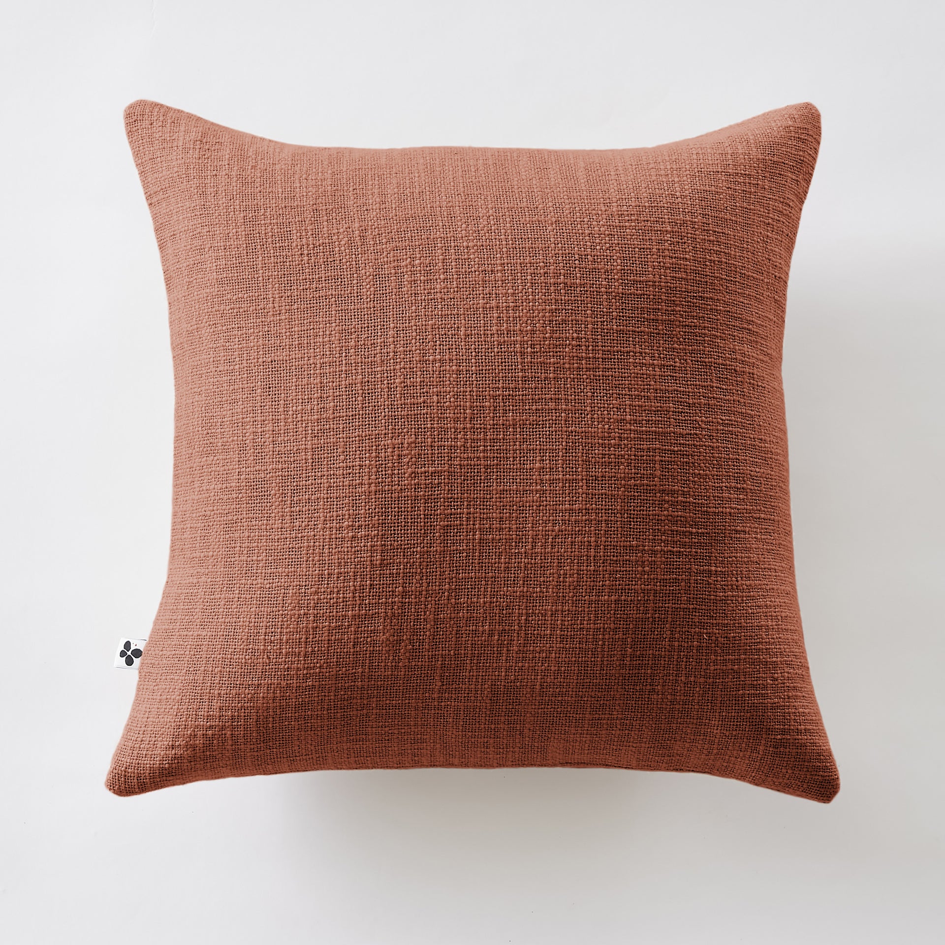 Coussin déhoussable Slub SIXTINE Terracotta coton