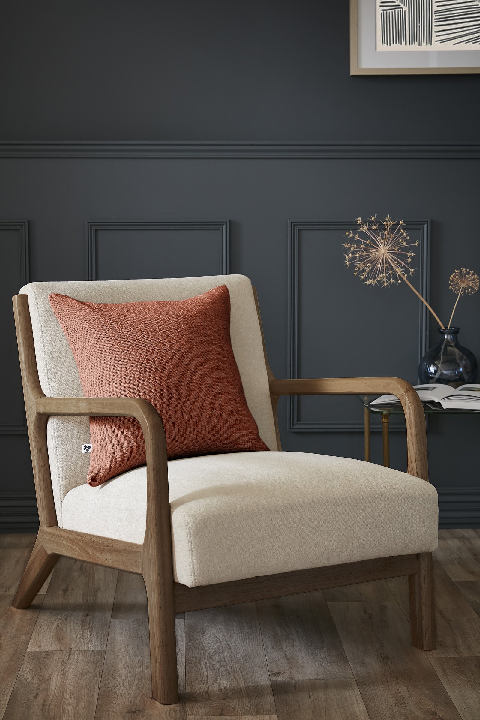 Coussin déhoussable Slub SIXTINE Terracotta coton
