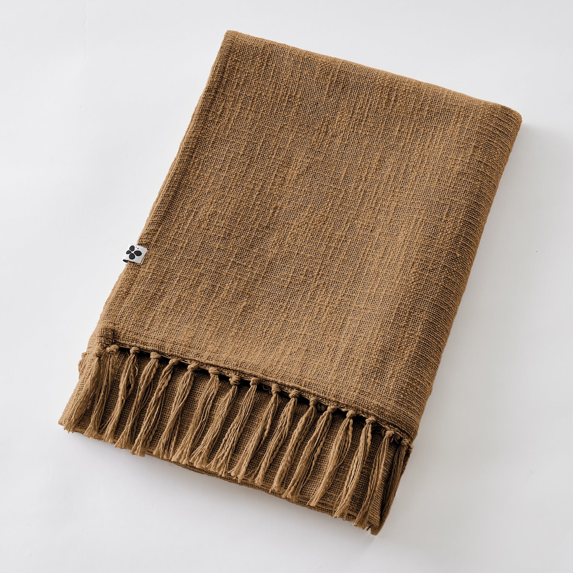 Plaid Slub SIXTINE Camel coton