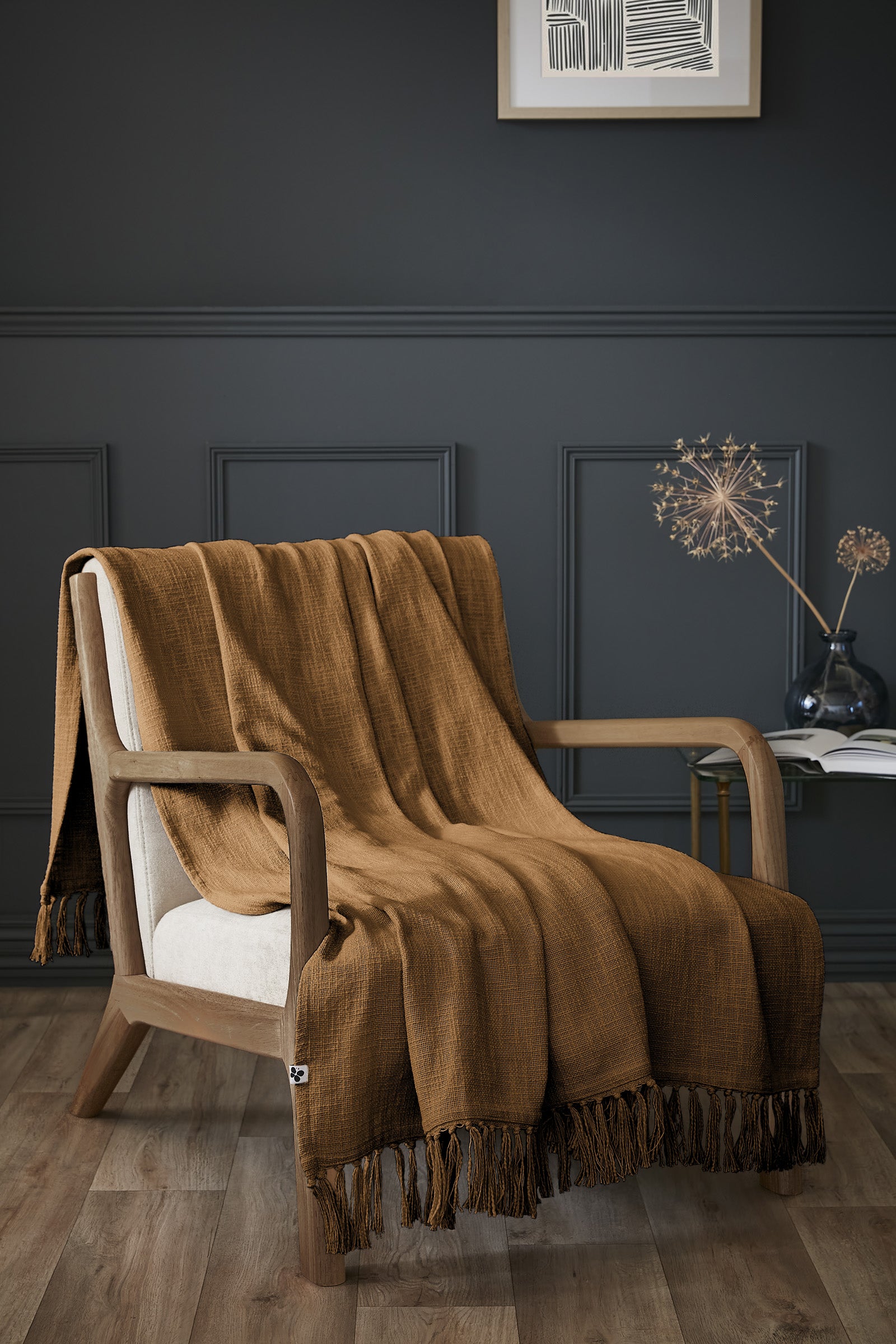 Plaid Slub SIXTINE Camel coton