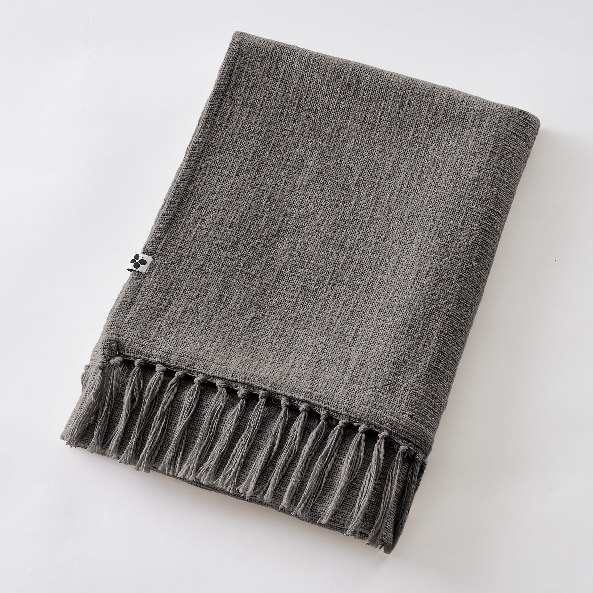 Plaid Slub SIXTINE Ardoise coton