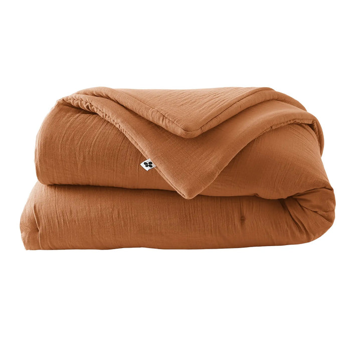 Edredon 180 x 240 cm Gaze de coton unie GAÏA Abricot by L'effet papillon