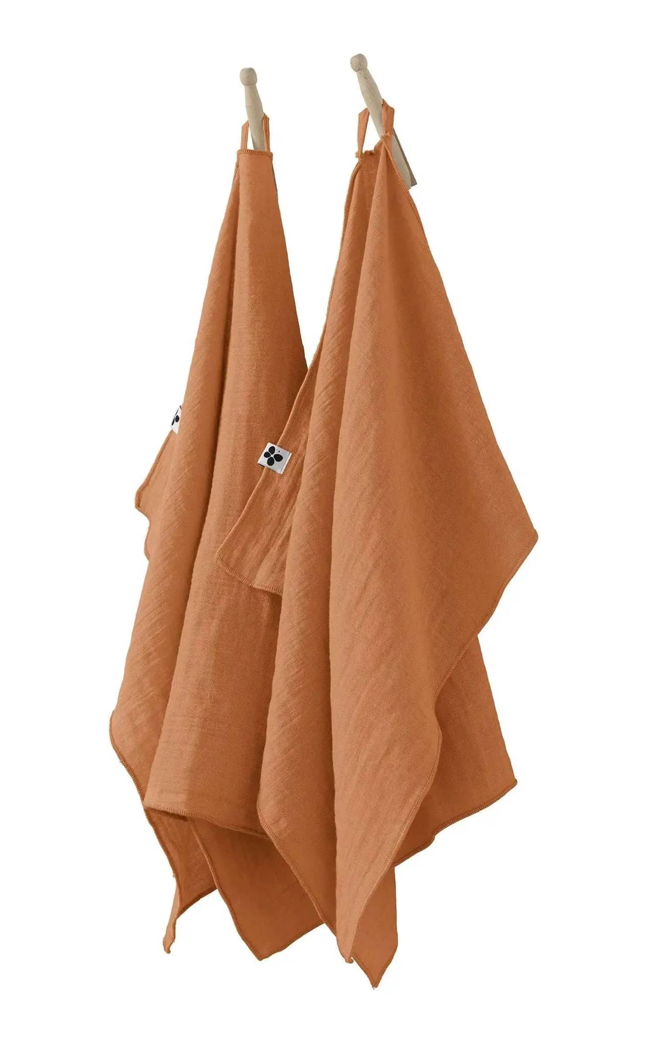 Lot de 2 essuie-mains 50 x 70 cm Gaze de coton unie GAÏA Abricot by L'effet papillon