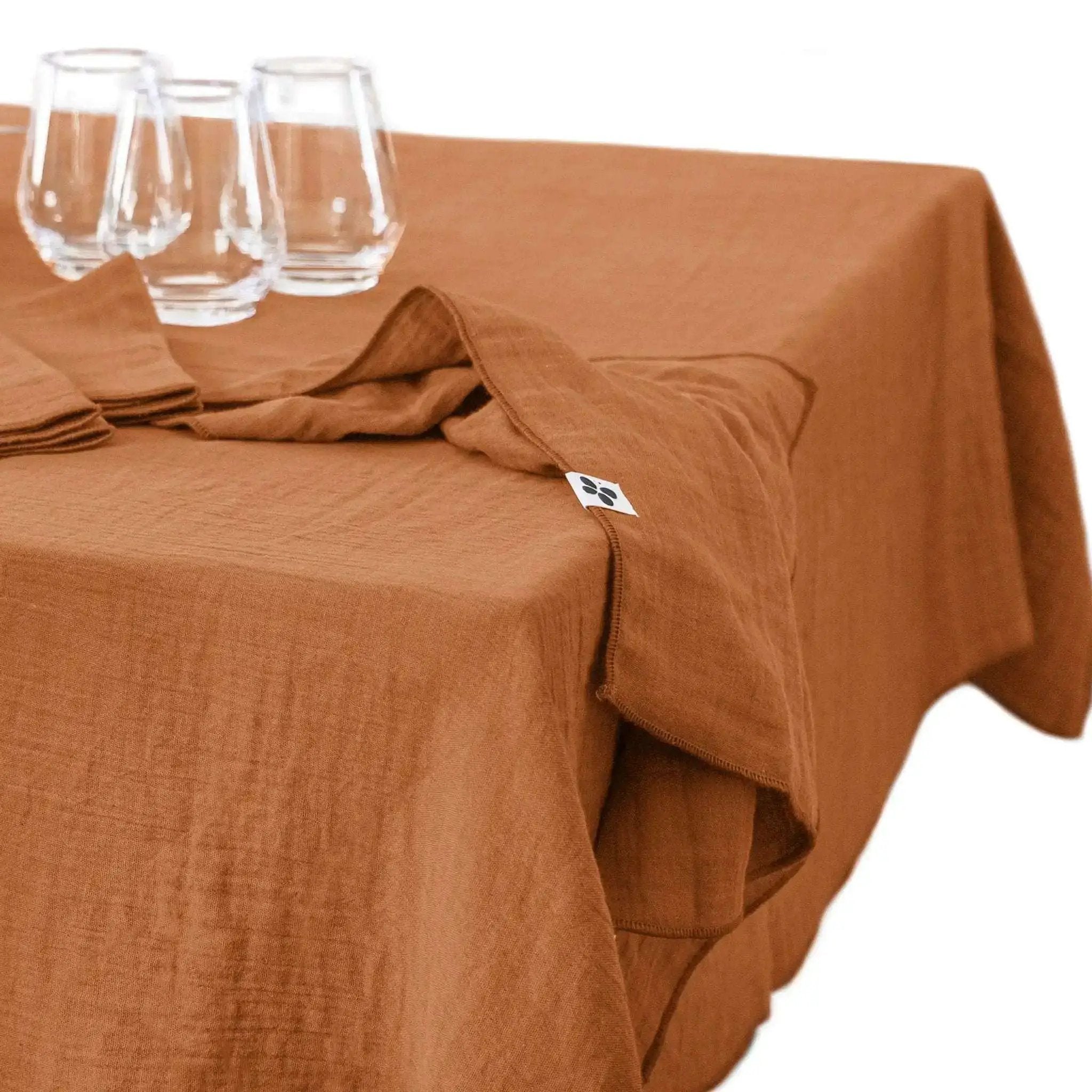 Nappe Gaze de coton unie GAÏA Abricot by L'effet papillon