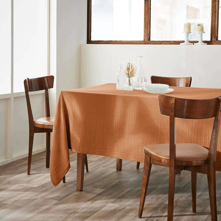Nappe Gaze de coton unie GAÏA Abricot by L'effet papillon