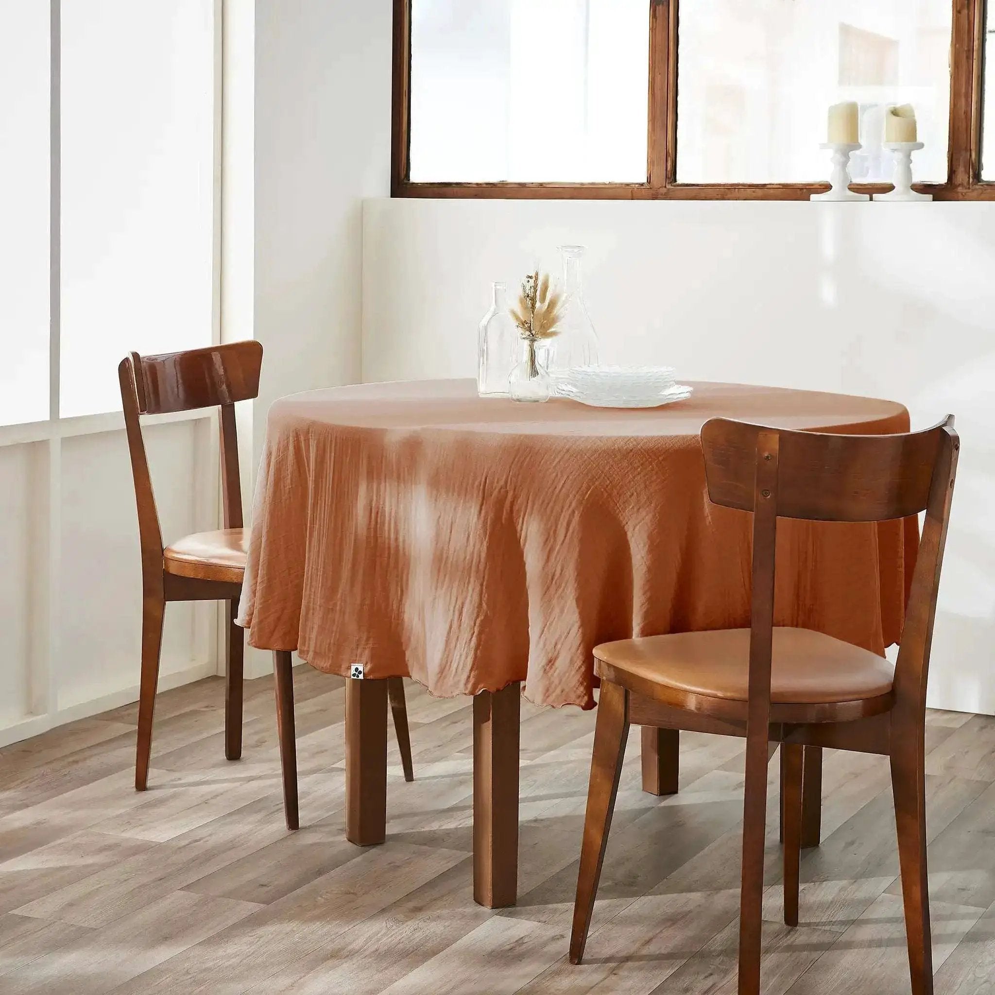 Nappe Gaze de coton unie GAÏA Abricot by L'effet papillon