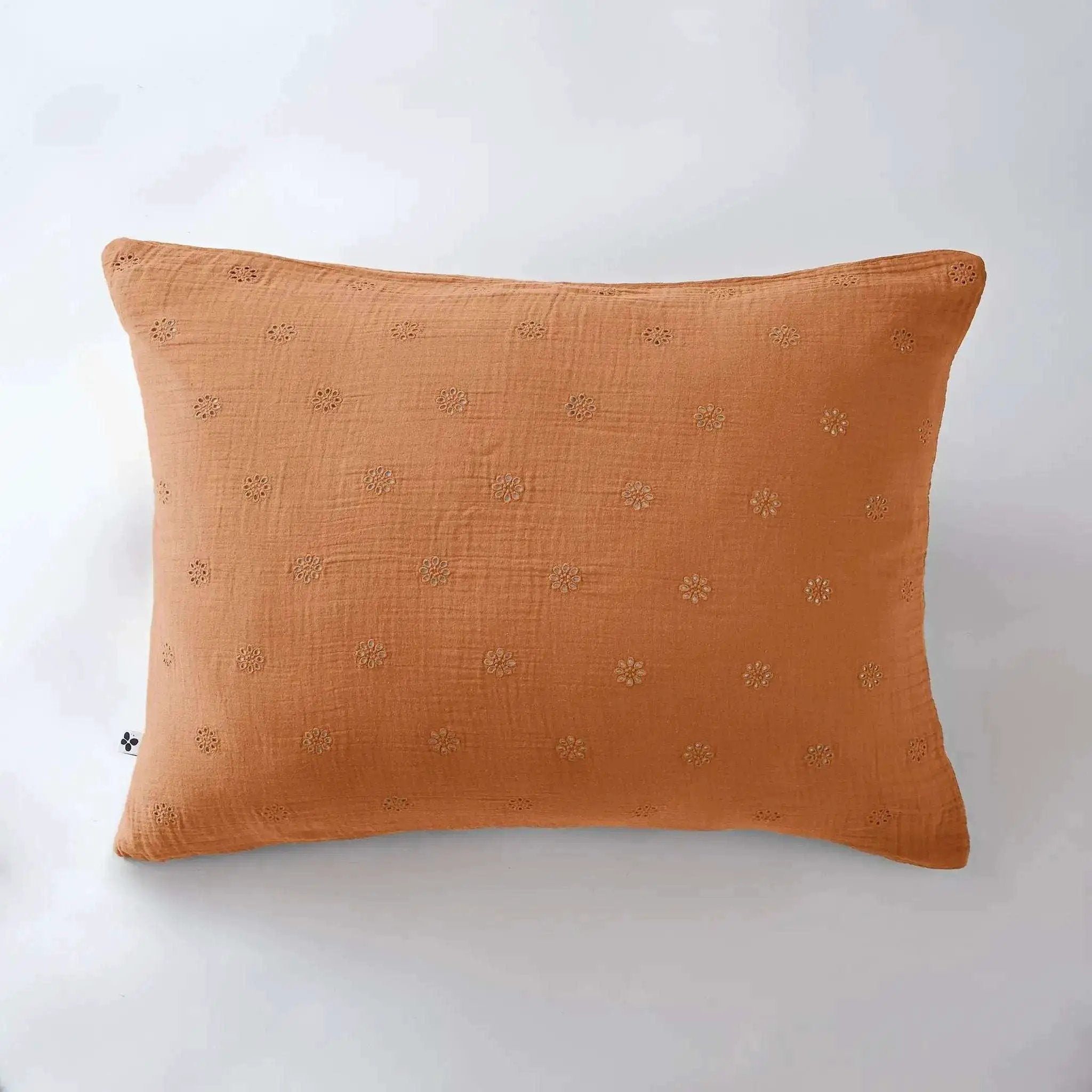 Taie d'oreiller Gaze de coton GAÏA BOHO Abricot by L'effet papillon