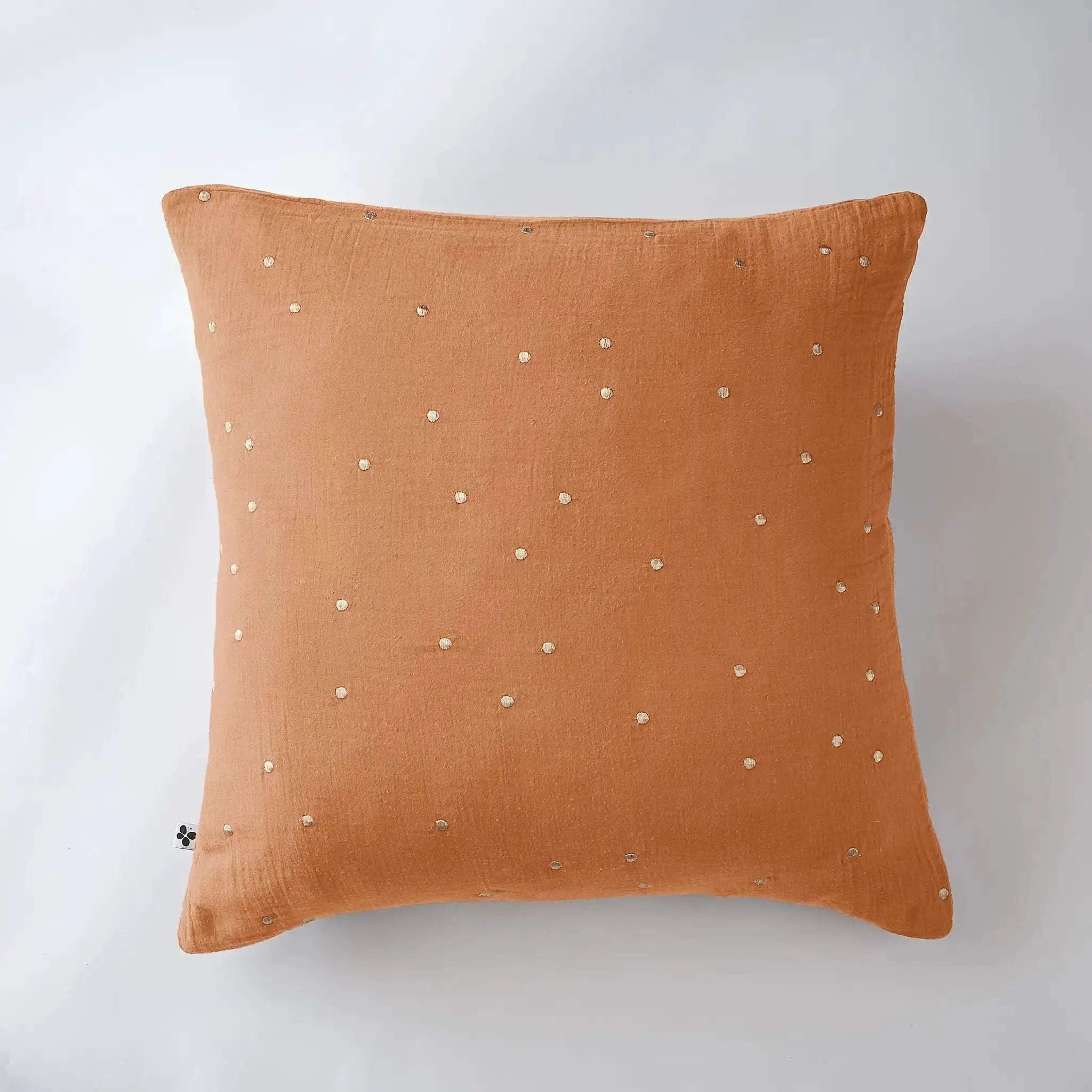 Taie d'oreiller 60 x 60 cm Gaze de coton GAÏA CHIC Abricot by L'effet papillon