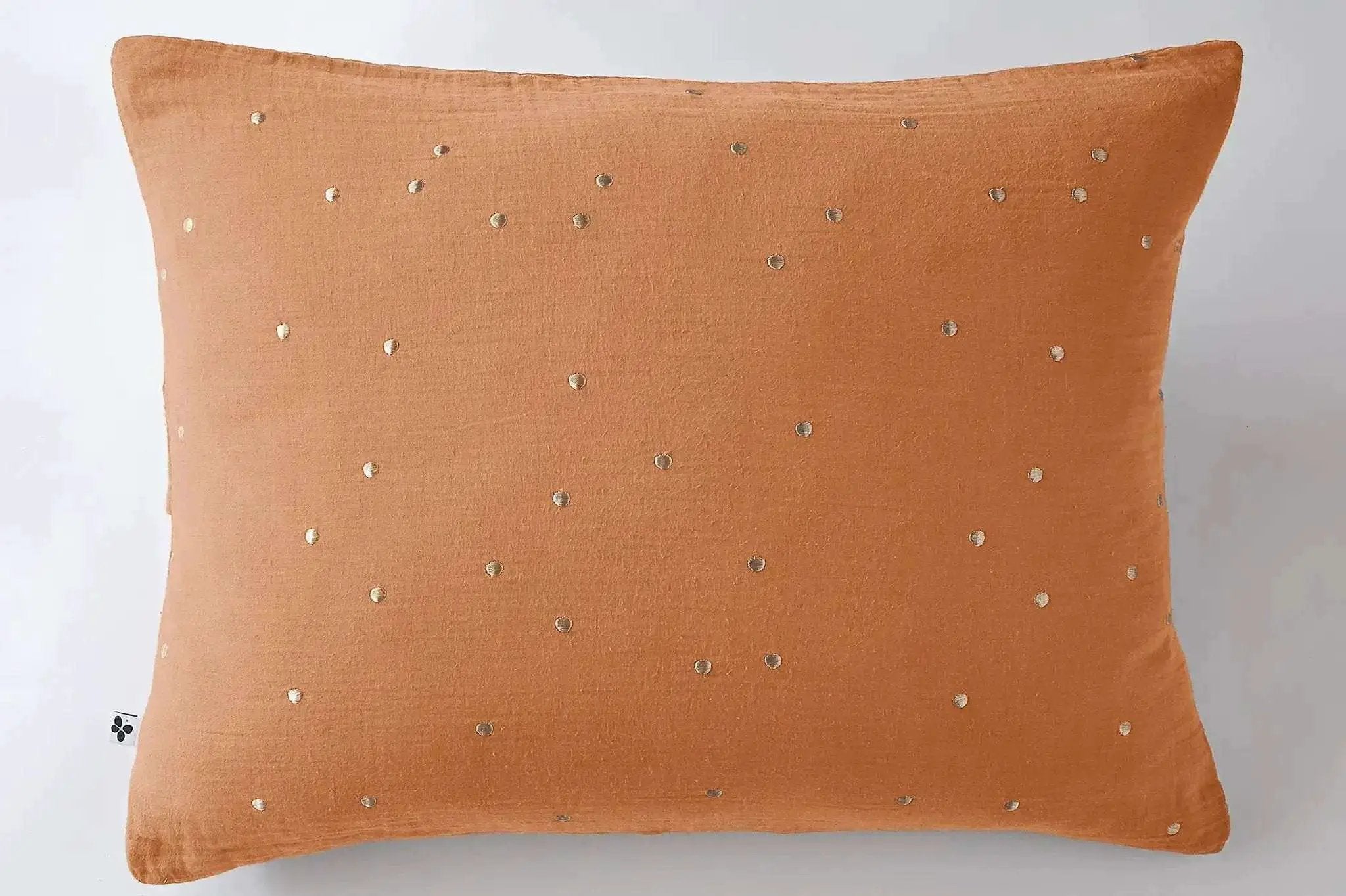 Taie d'oreiller 60 x 60 cm Gaze de coton GAÏA CHIC Abricot by L'effet papillon