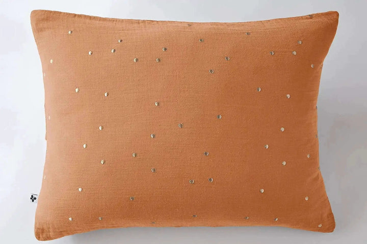 Taie d'oreiller 60 x 60 cm Gaze de coton GAÏA CHIC Abricot by L'effet papillon