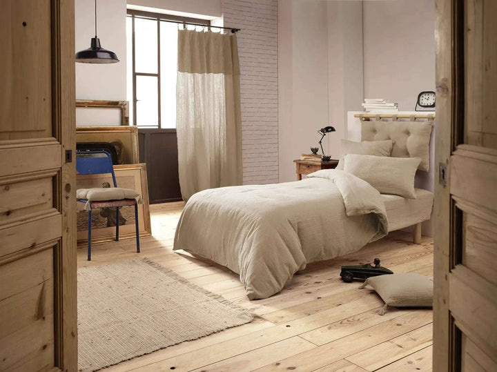 Housse de couette Gaze de coton unie GAÏA Ficelle by L'effet papillon