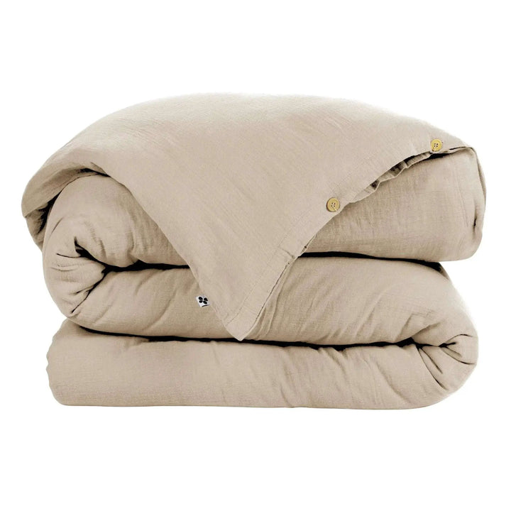 Housse de couette Gaze de coton unie GAÏA Ficelle by L'effet papillon