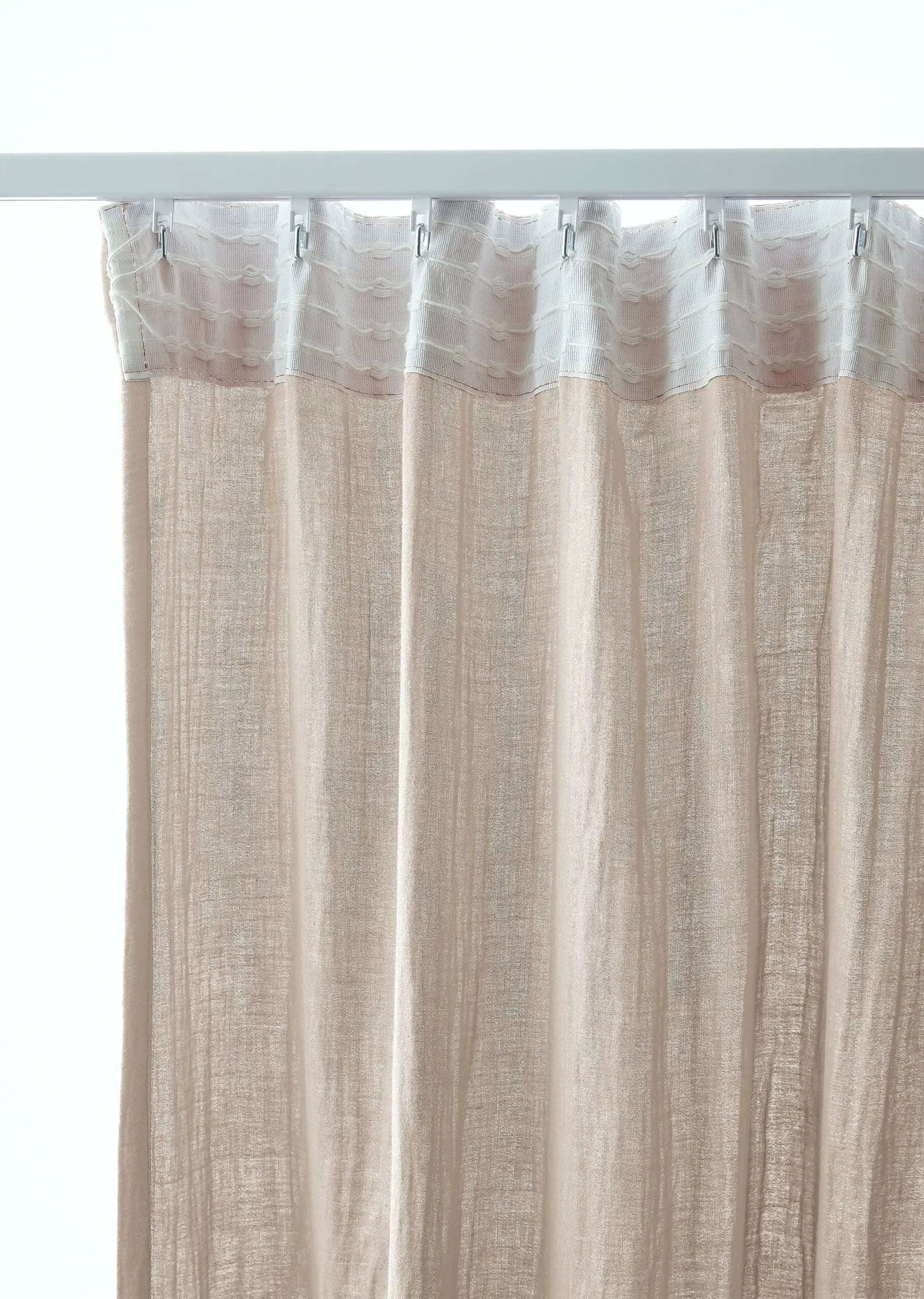 Rideau galon fronceur 140 x 240 cm Gaze de coton unie GAÏA Ficelle by L'effet papillon