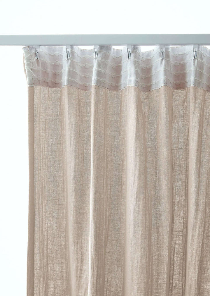 Rideau galon fronceur 140 x 240 cm Gaze de coton unie GAÏA Ficelle by L'effet papillon