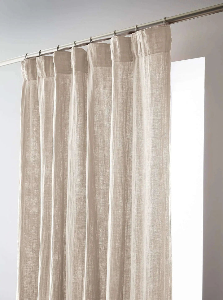 Rideau galon fronceur 140 x 240 cm Gaze de coton unie GAÏA Ficelle by L'effet papillon