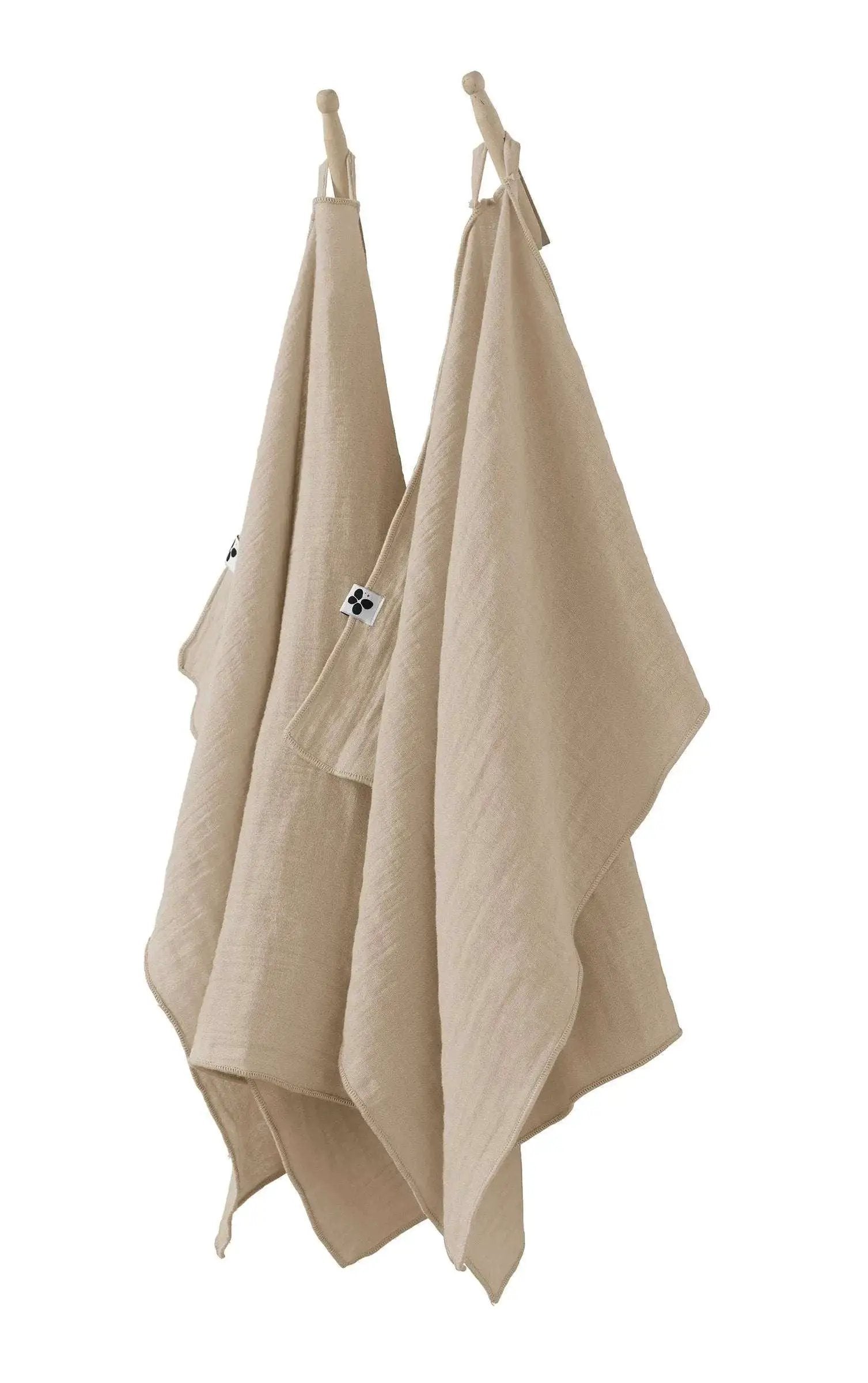 Lot de 2 essuie-mains 50 x 70 cm Gaze de coton unie GAÏA Ficelle by L'effet papillon