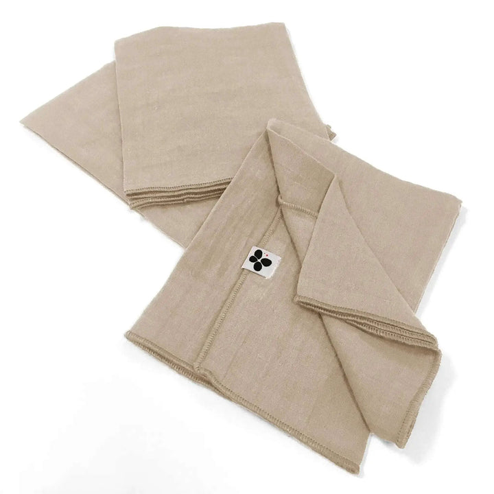 Lot de 3 serviettes 40 x 40 cm Gaze de coton unie GAÏA Ficelle by L'effet papillon