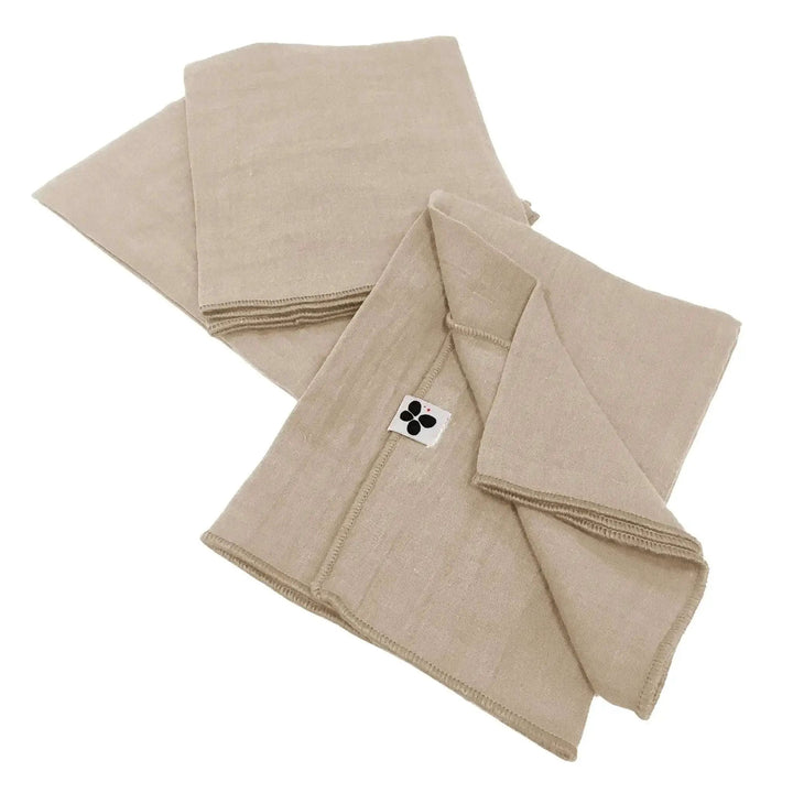 Lot de 3 serviettes 40 x 40 cm Gaze de coton unie GAÏA Ficelle by L'effet papillon