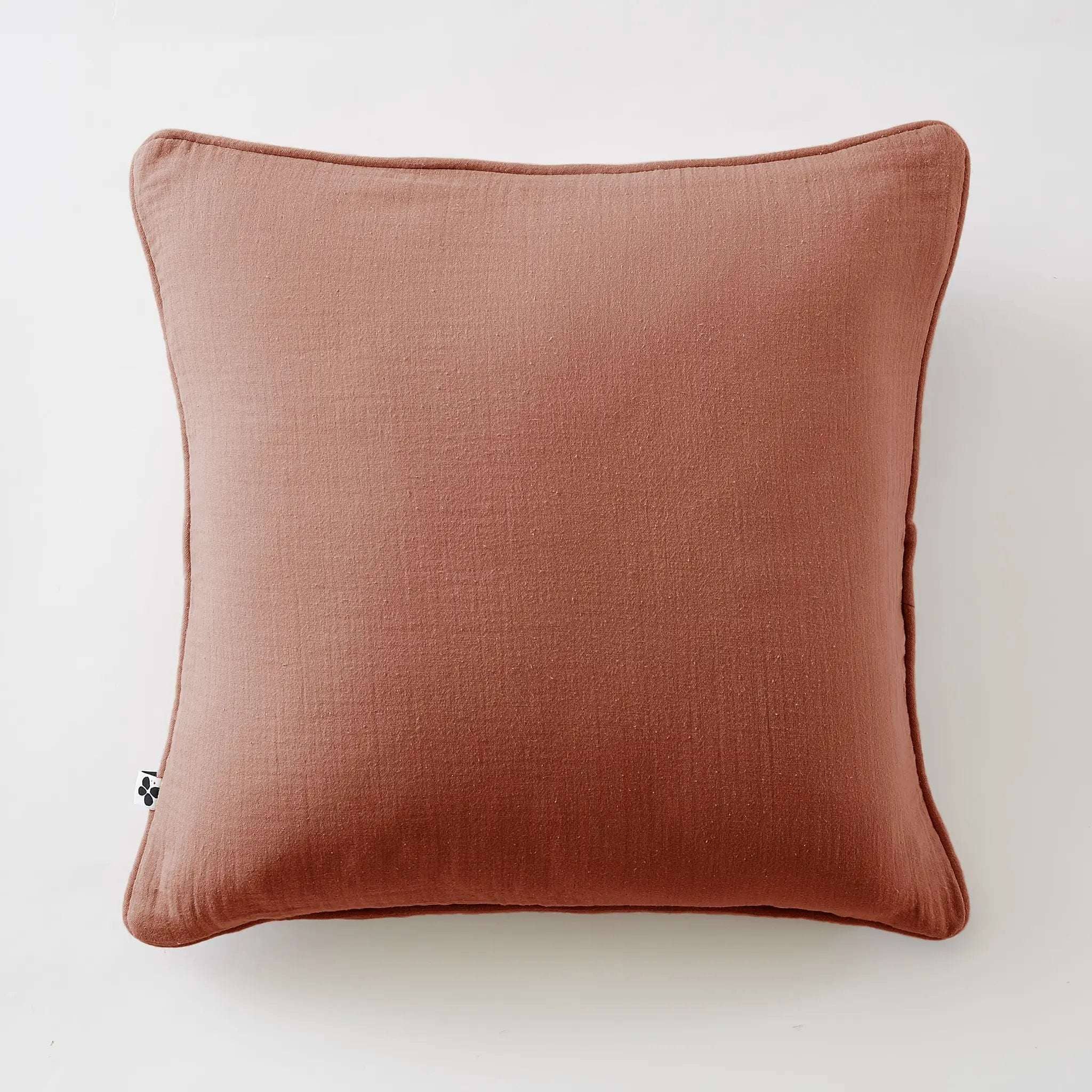 Coussin déhoussable avec passepoil Gaze de coton unie GAÏA Terracotta by L'effet papillon