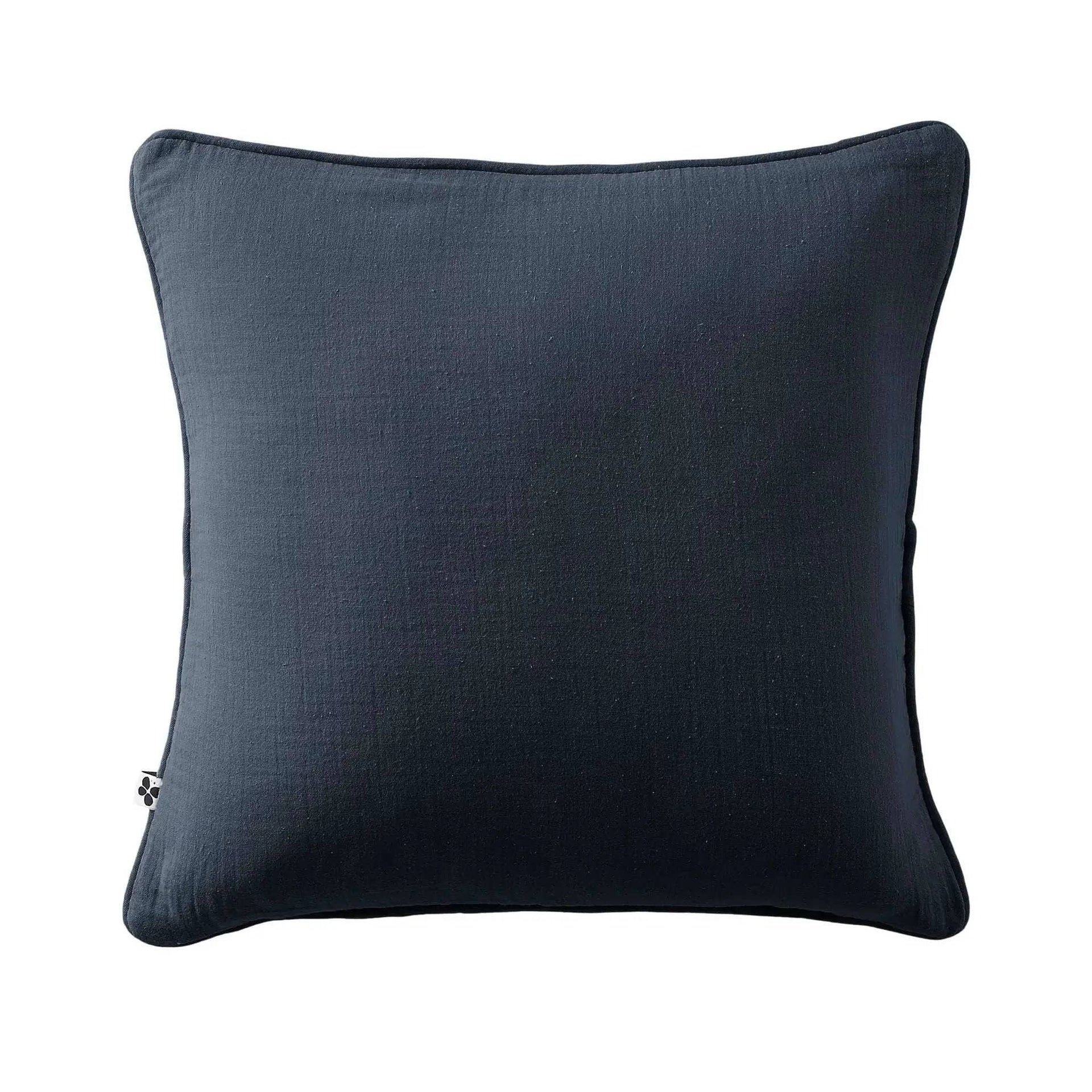Coussin déhoussable avec passepoil Gaze de coton unie GAÏA Minuit by L'effet papillon