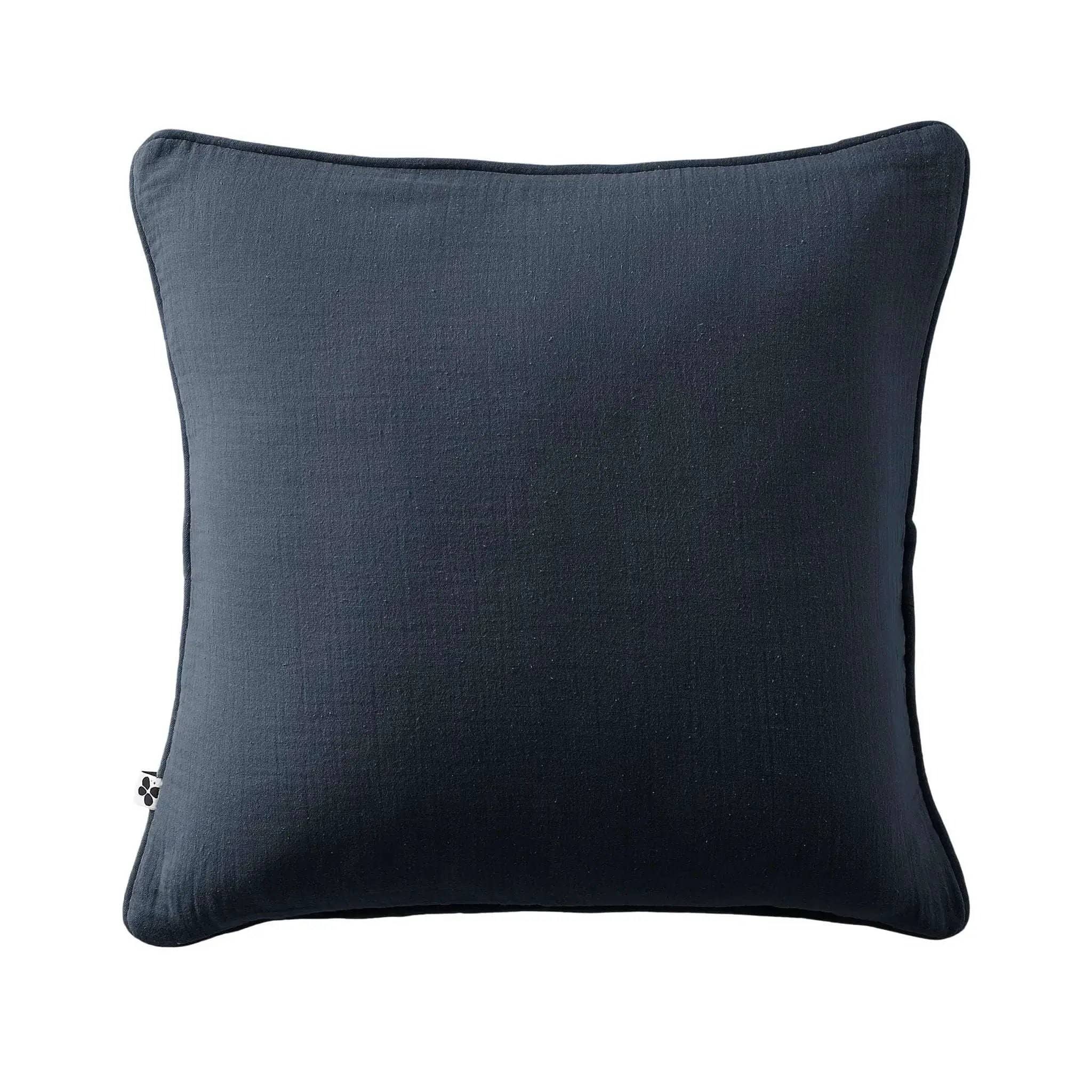 Coussin déhoussable avec passepoil Gaze de coton unie GAÏA Minuit by L'effet papillon