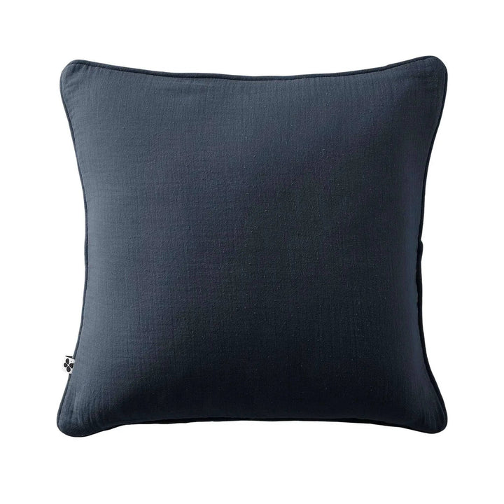 Coussin déhoussable avec passepoil Gaze de coton unie GAÏA Minuit by L'effet papillon