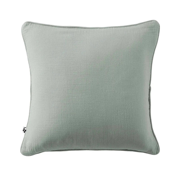 Coussin déhoussable avec passepoil Gaze de coton unie GAÏA Eucalyptus by L'effet papillon