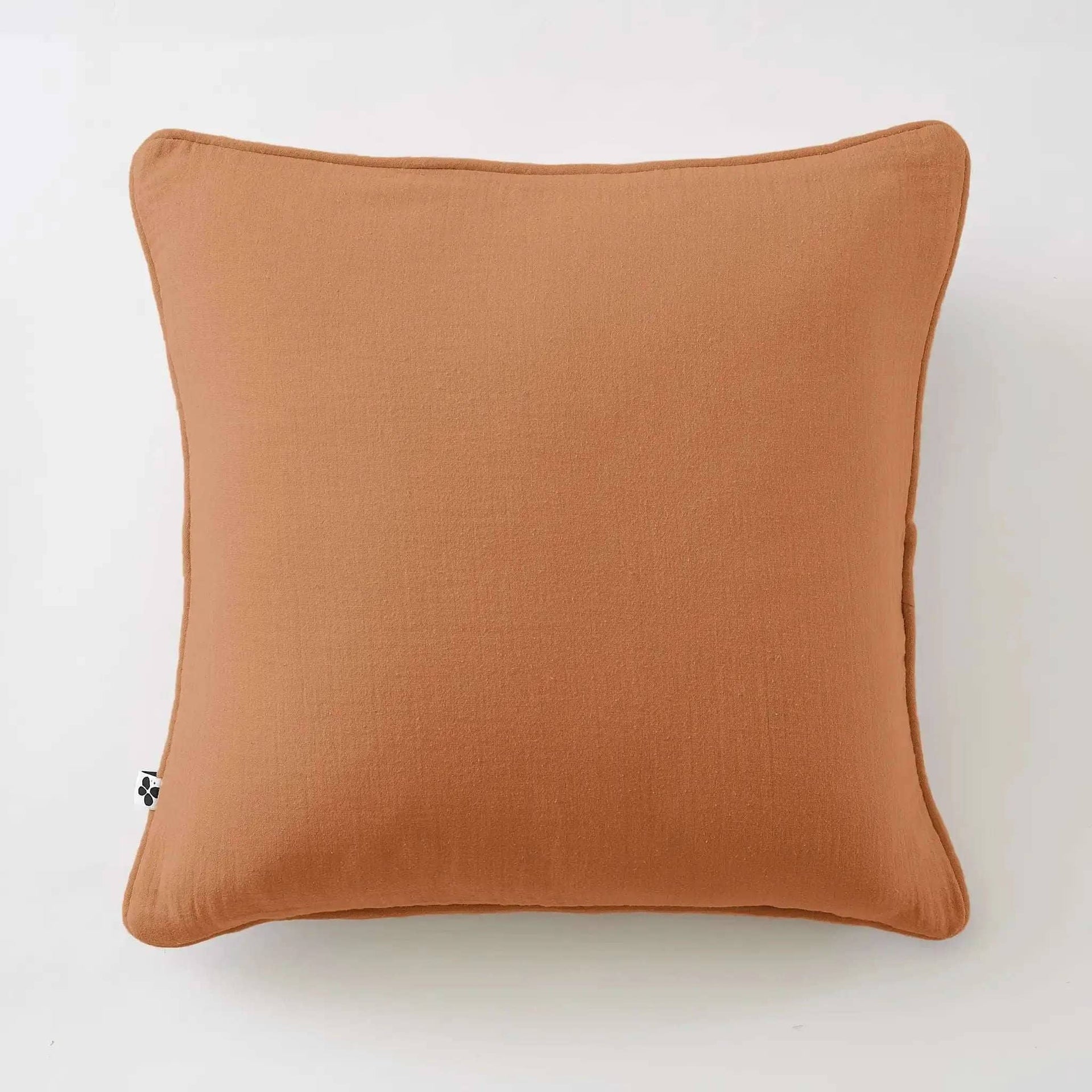 Coussin déhoussable avec passepoil Gaze de coton unie GAÏA Abricot by L'effet papillon