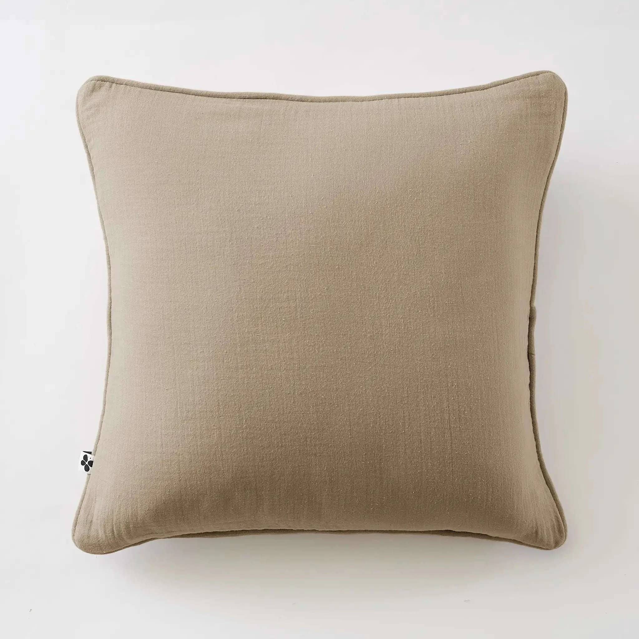 Coussin déhoussable avec passepoil Gaze de coton unie GAÏA Ficelle by L'effet papillon