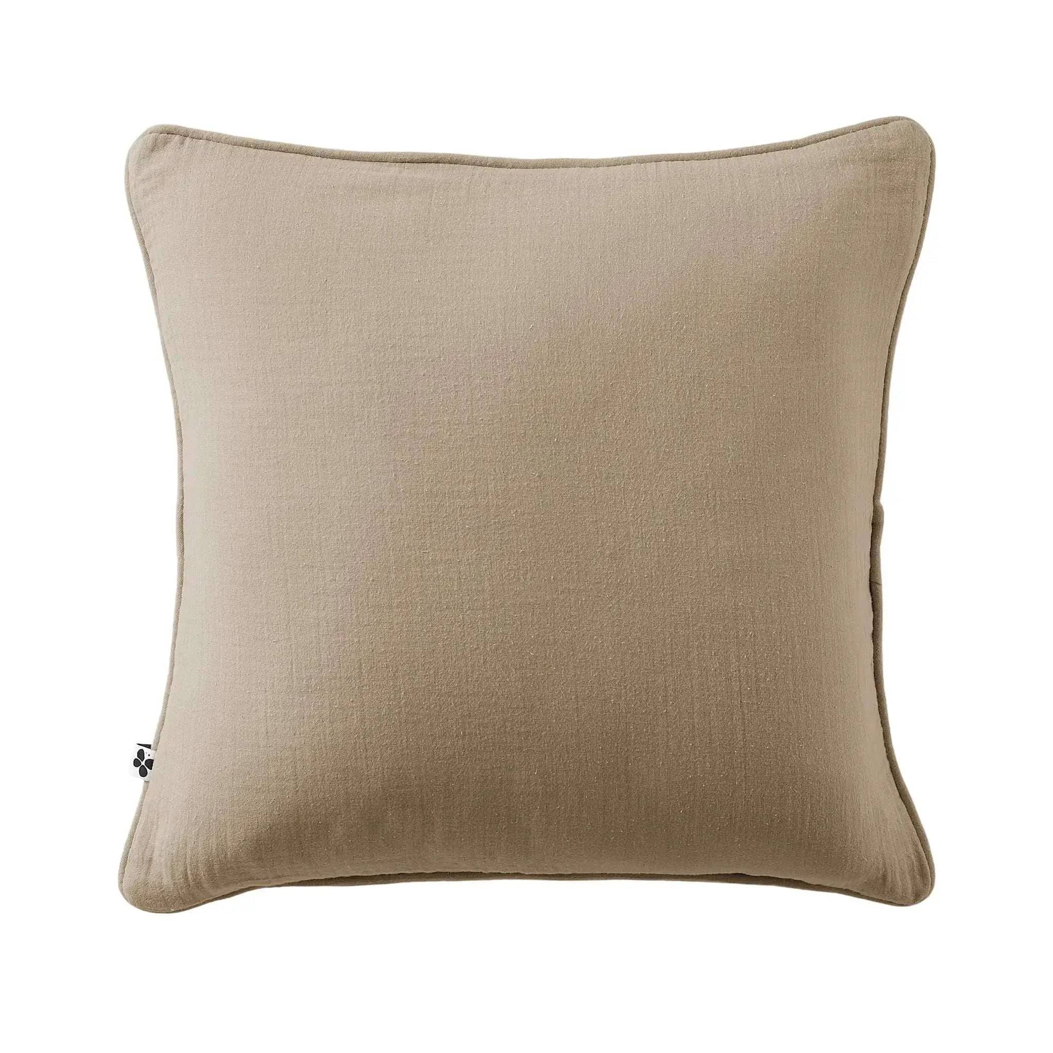Coussin déhoussable avec passepoil Gaze de coton unie GAÏA Ficelle by L'effet papillon